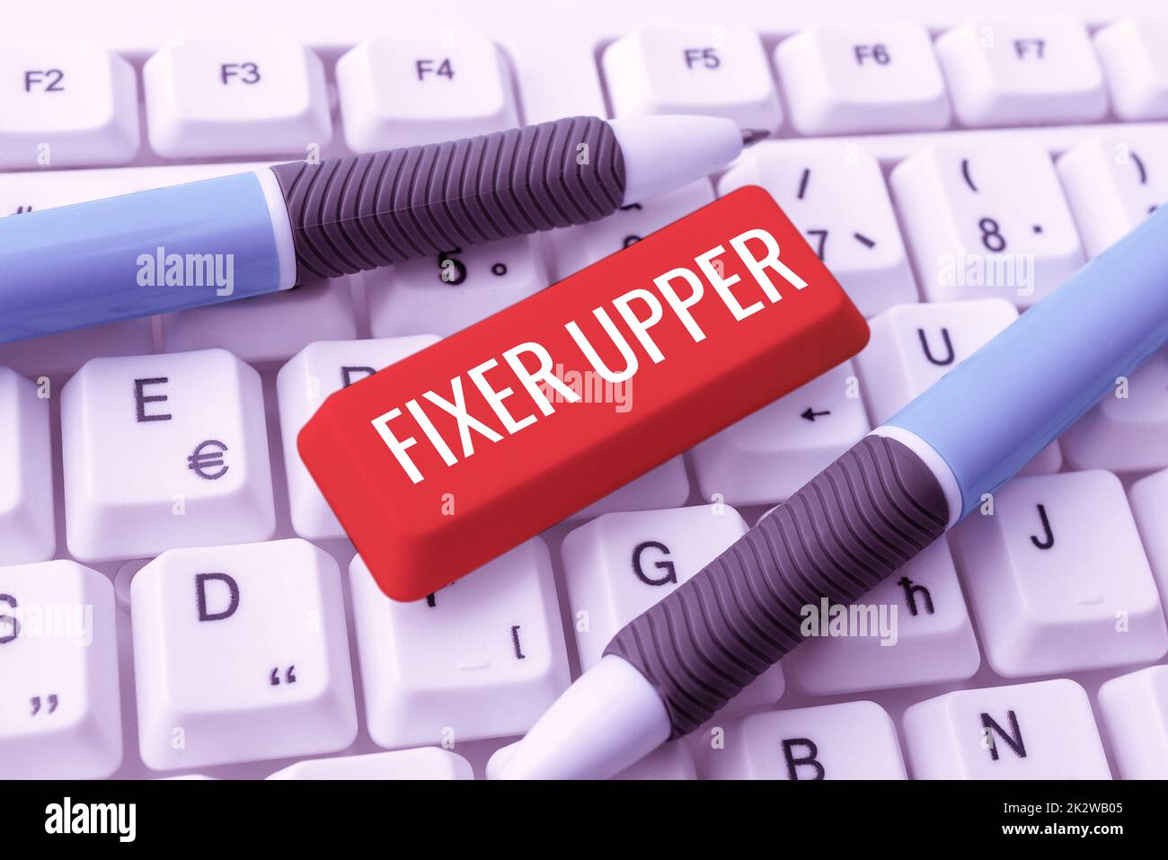 Conceptual caption Fixer Upper. Internet Concept house in need of repairs used chiefly connection with purchase -48847 Stock Photo