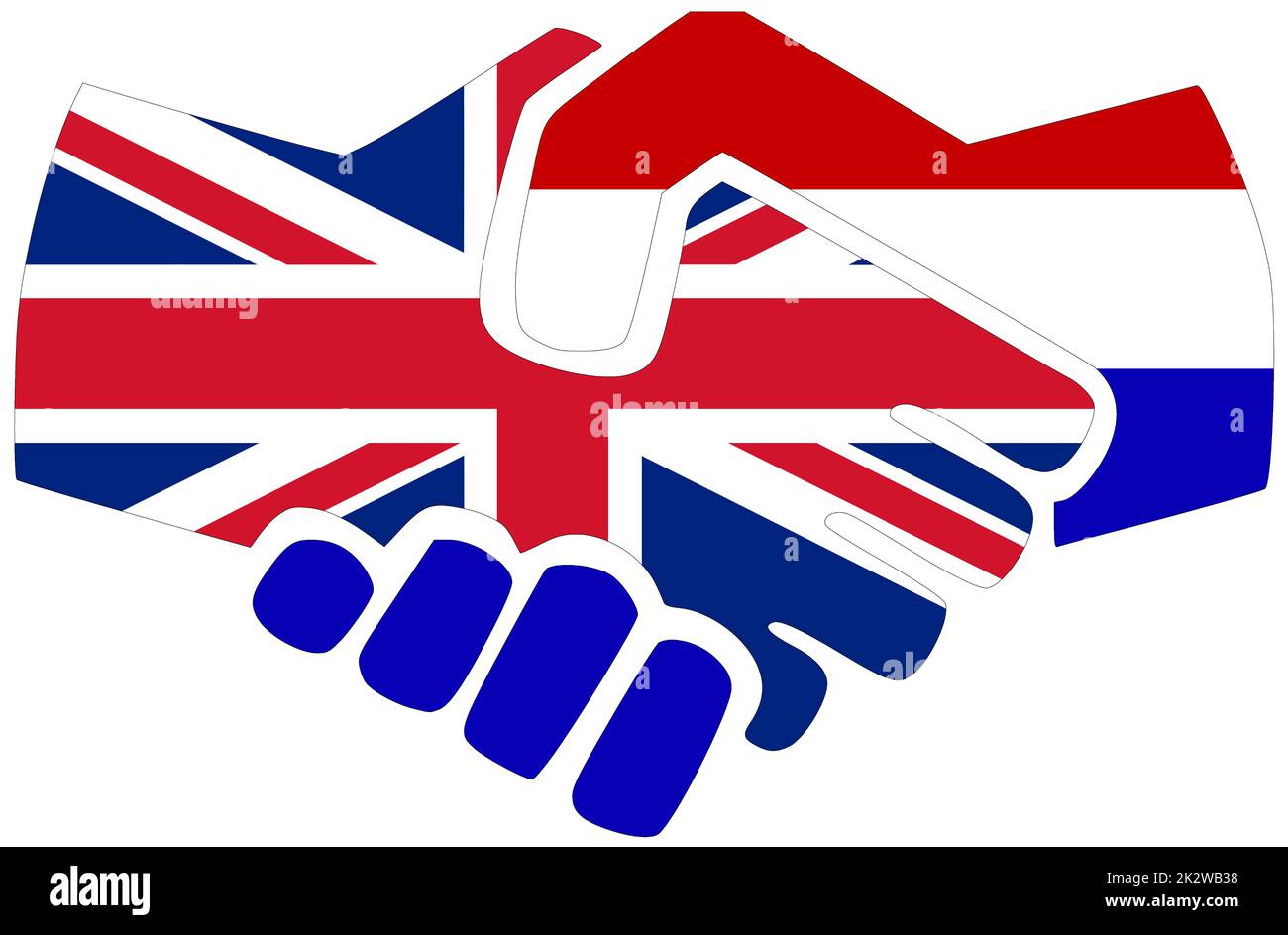 UK - Netherlands : Handshake, symbol of agreement or friendship Stock Photo