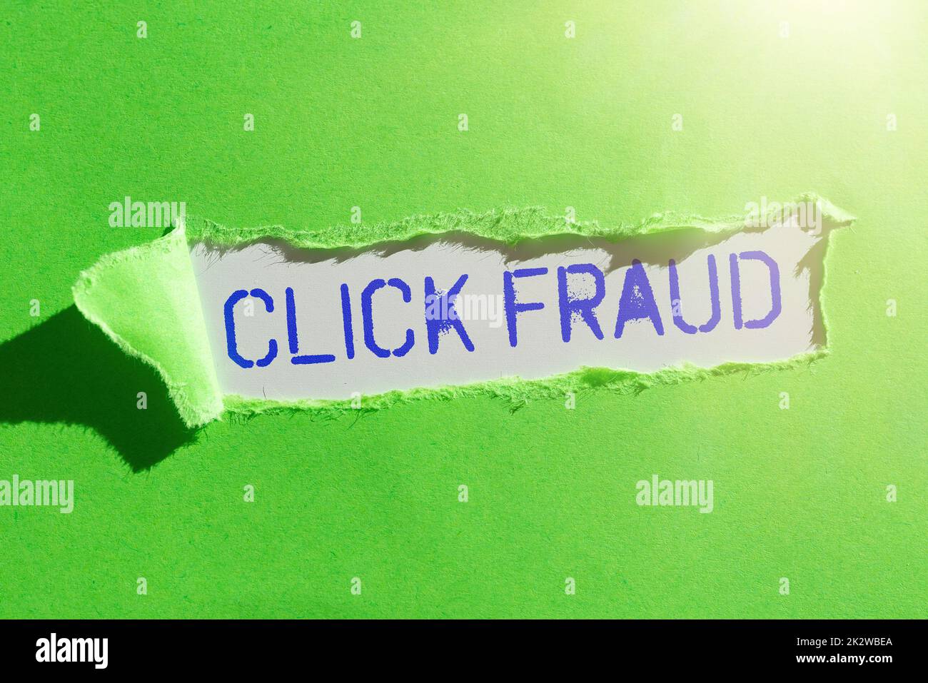 Sign displaying Click Fraud. Word for practice of repeatedly clicking on advertisement hosted website -48051 Stock Photo