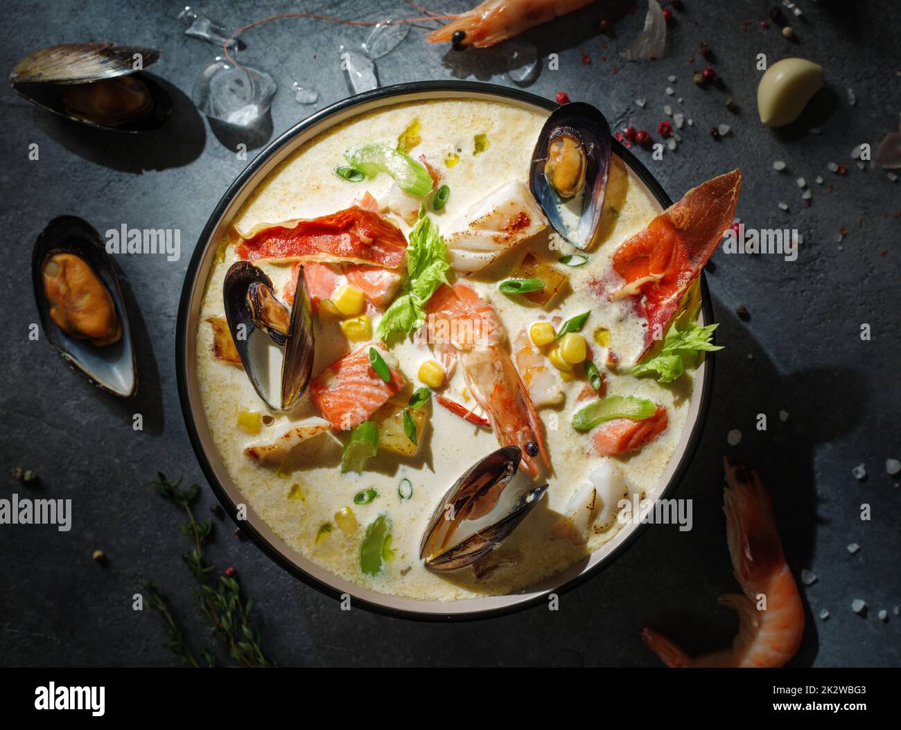 New England clam chowder, occasionally referred to as Boston or Boston