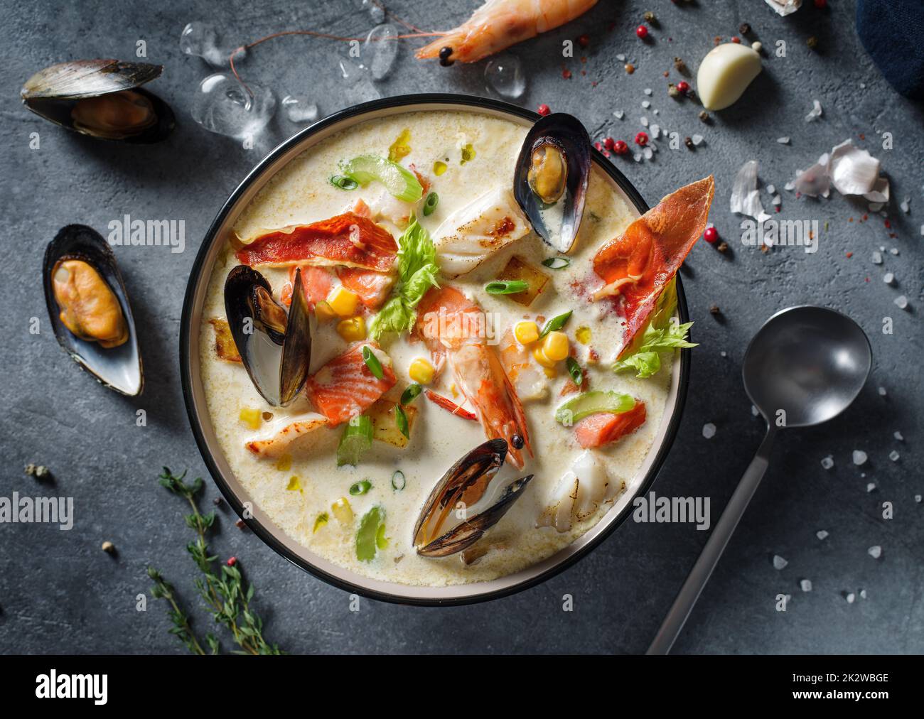 New England clam chowder, occasionally referred to as Boston or Boston