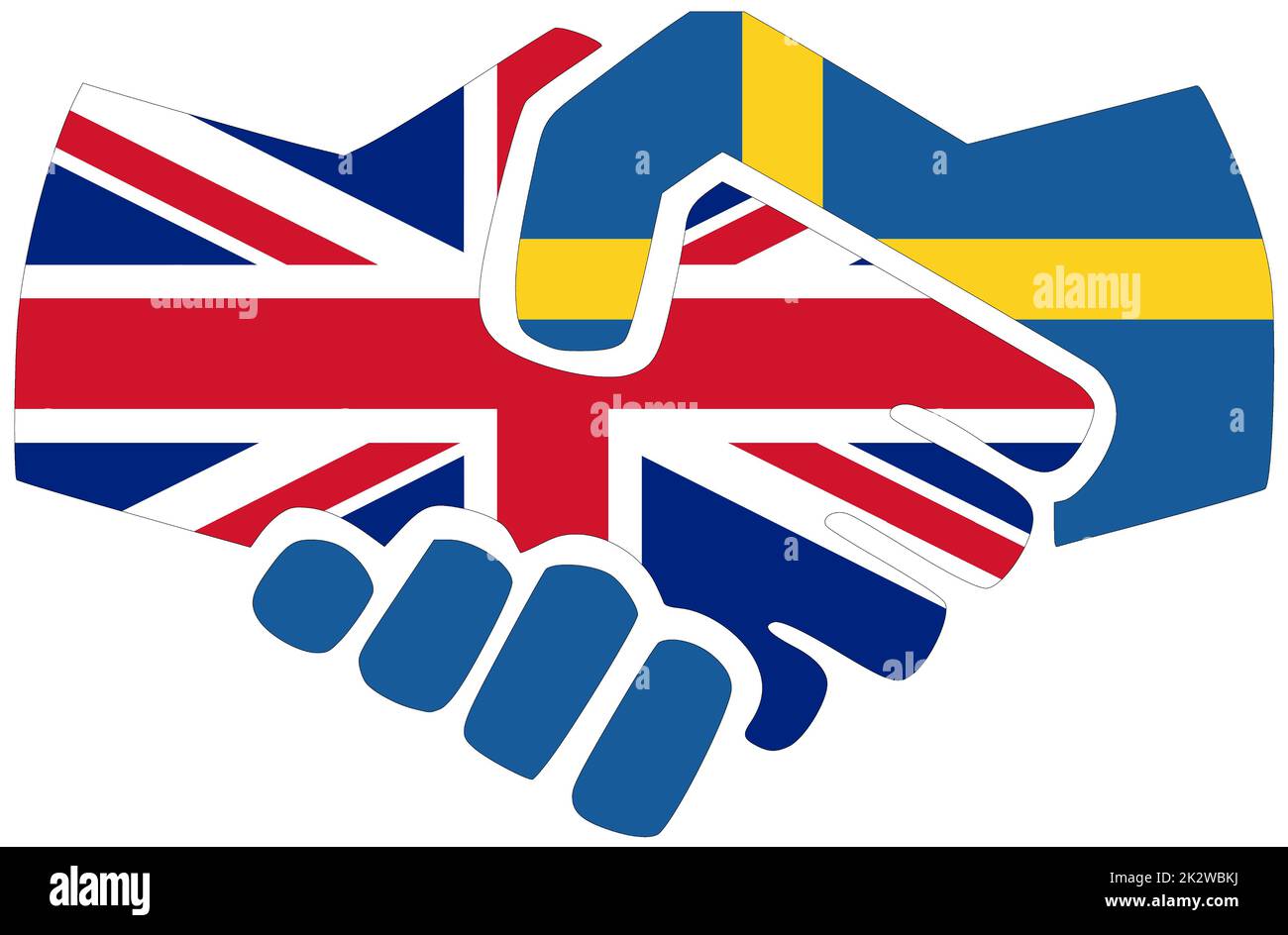 UK - Sweden : Handshake, symbol of agreement or friendship Stock Photo