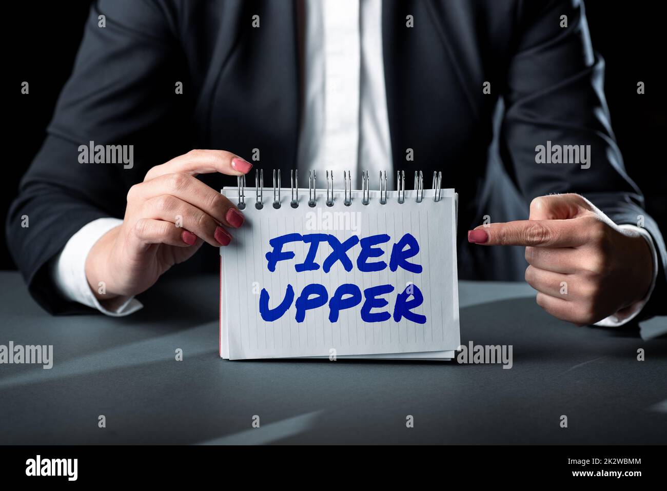 Conceptual caption Fixer Upper. Business approach house in need of repairs used chiefly connection with purchase -47874 Stock Photo