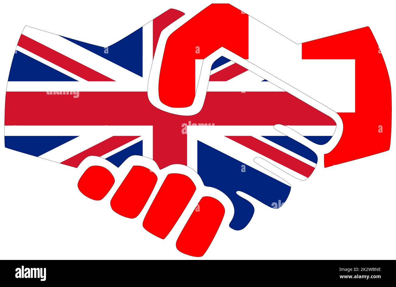 UK - Switzerland : Handshake, symbol of agreement or friendship Stock Photo