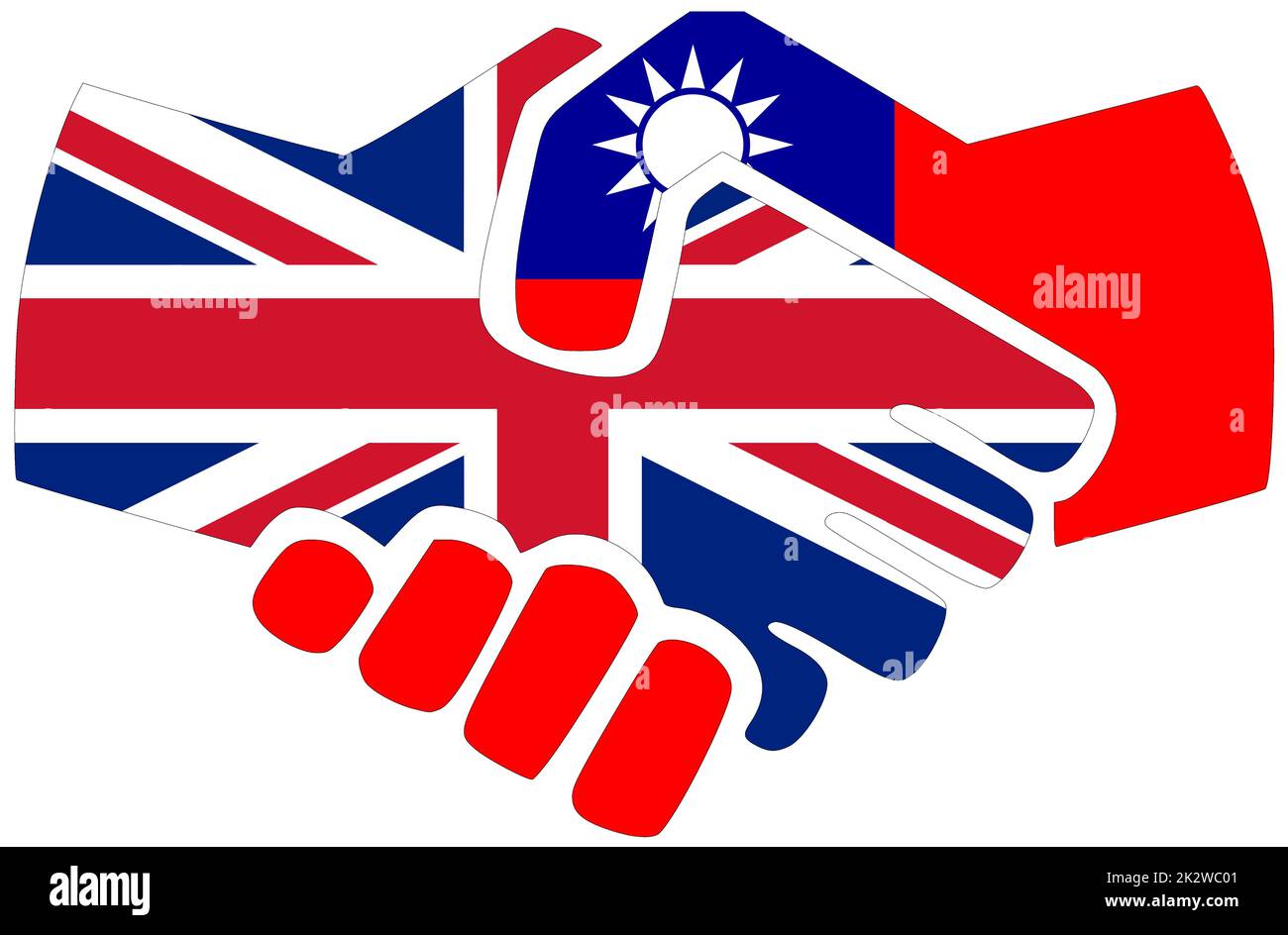 UK - Taiwan : Handshake, symbol of agreement or friendship Stock Photo