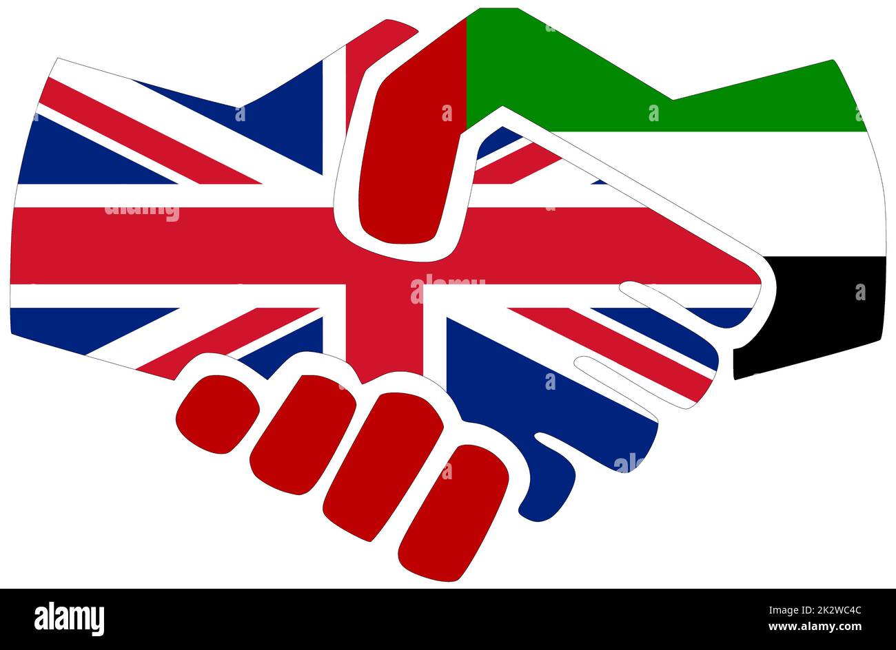UK - UAE : Handshake, symbol of agreement or friendship Stock Photo