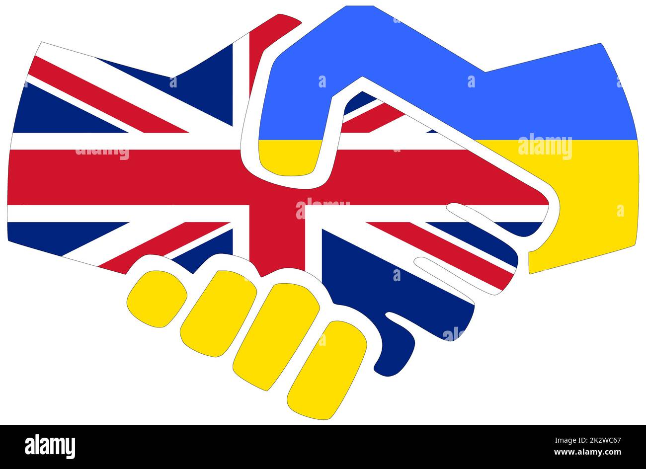 UK - Ukraine : Handshake, symbol of agreement or friendship Stock Photo