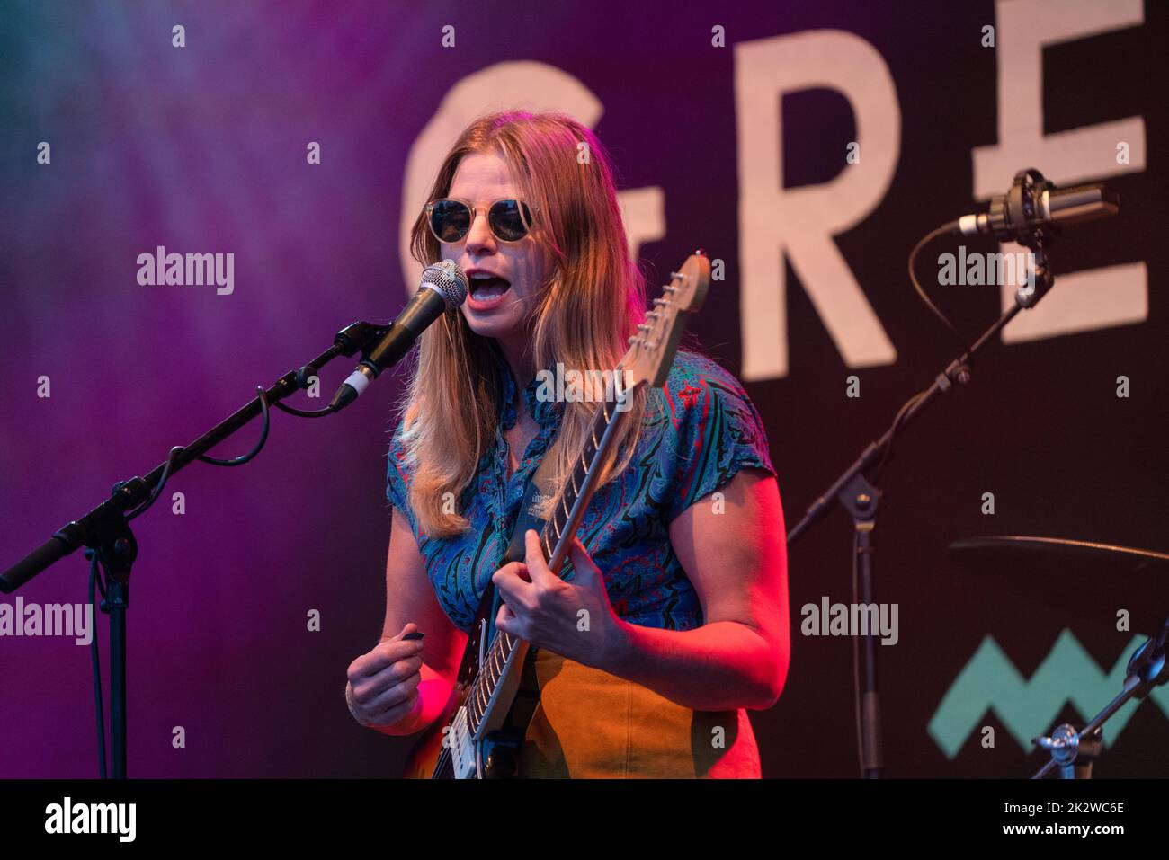 Sugar Candy Mountain play the Walled Garden Stage at the Green Man Festival 2022 in Wales, UK, August 2022. Picture: Rob Watkins/Alamy Stock Photo