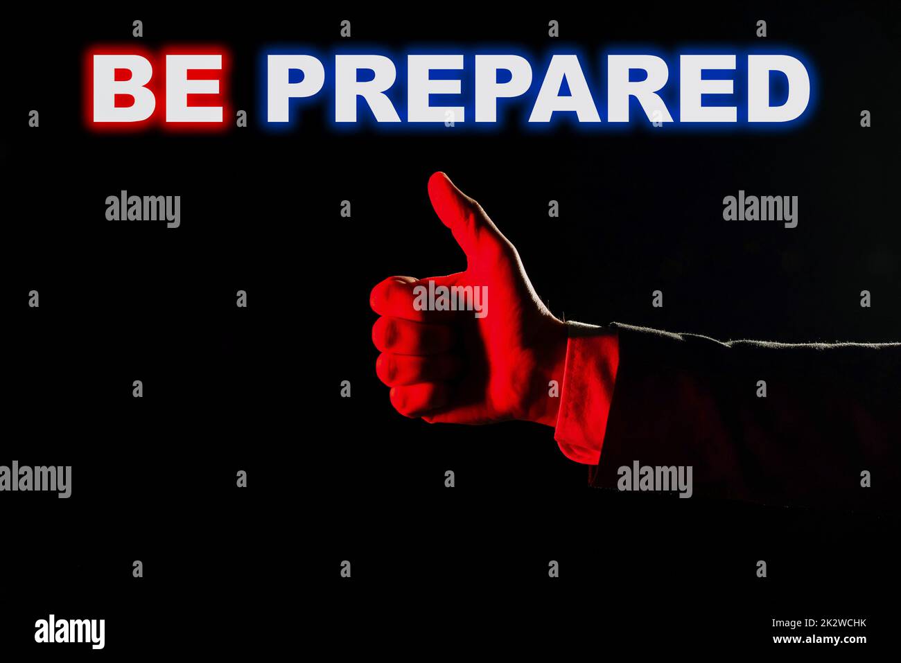 Text caption presenting Be Prepared. Business concept make something ...