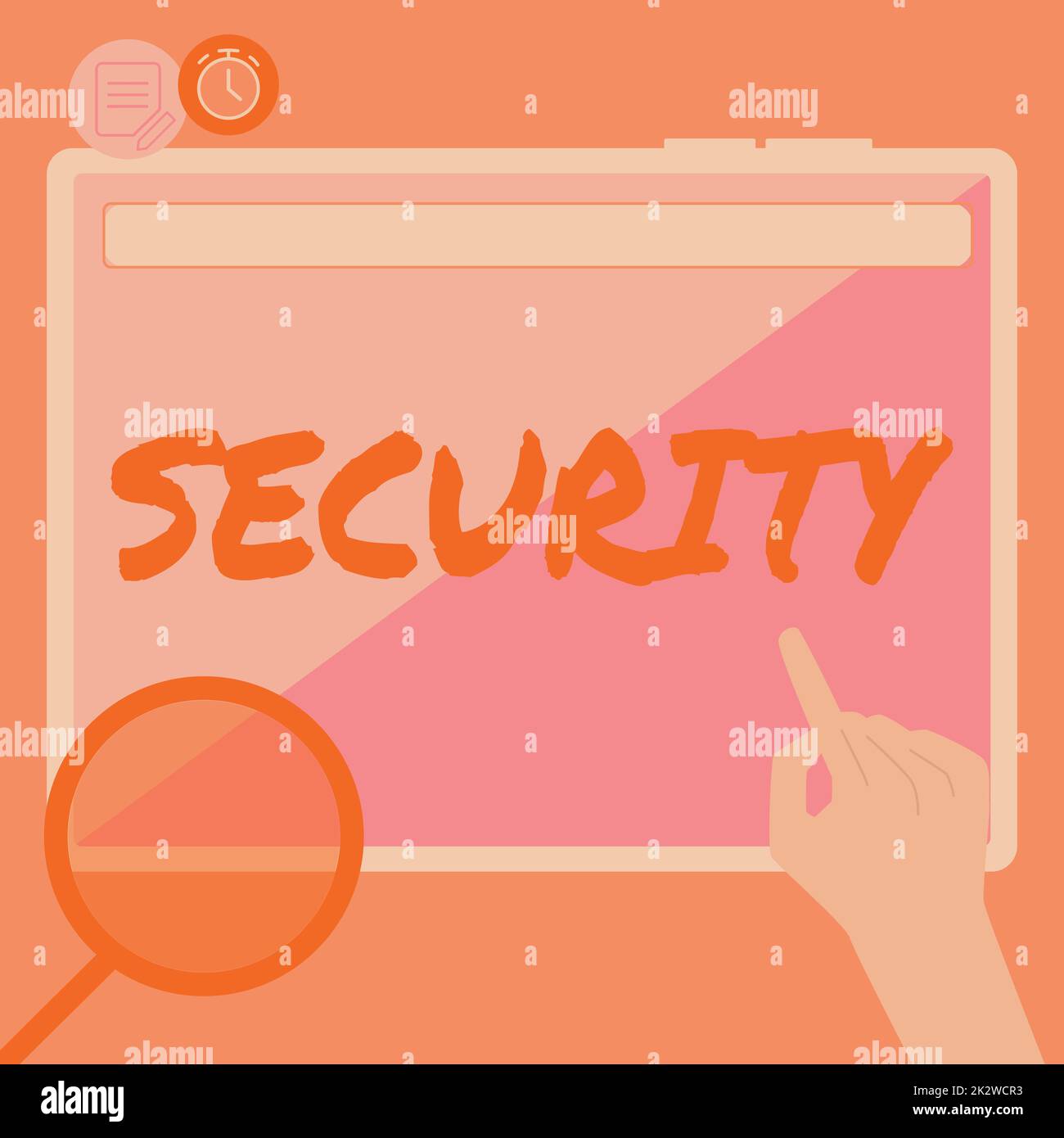 Hand writing sign Security. Concept meaning The state of feeling safe