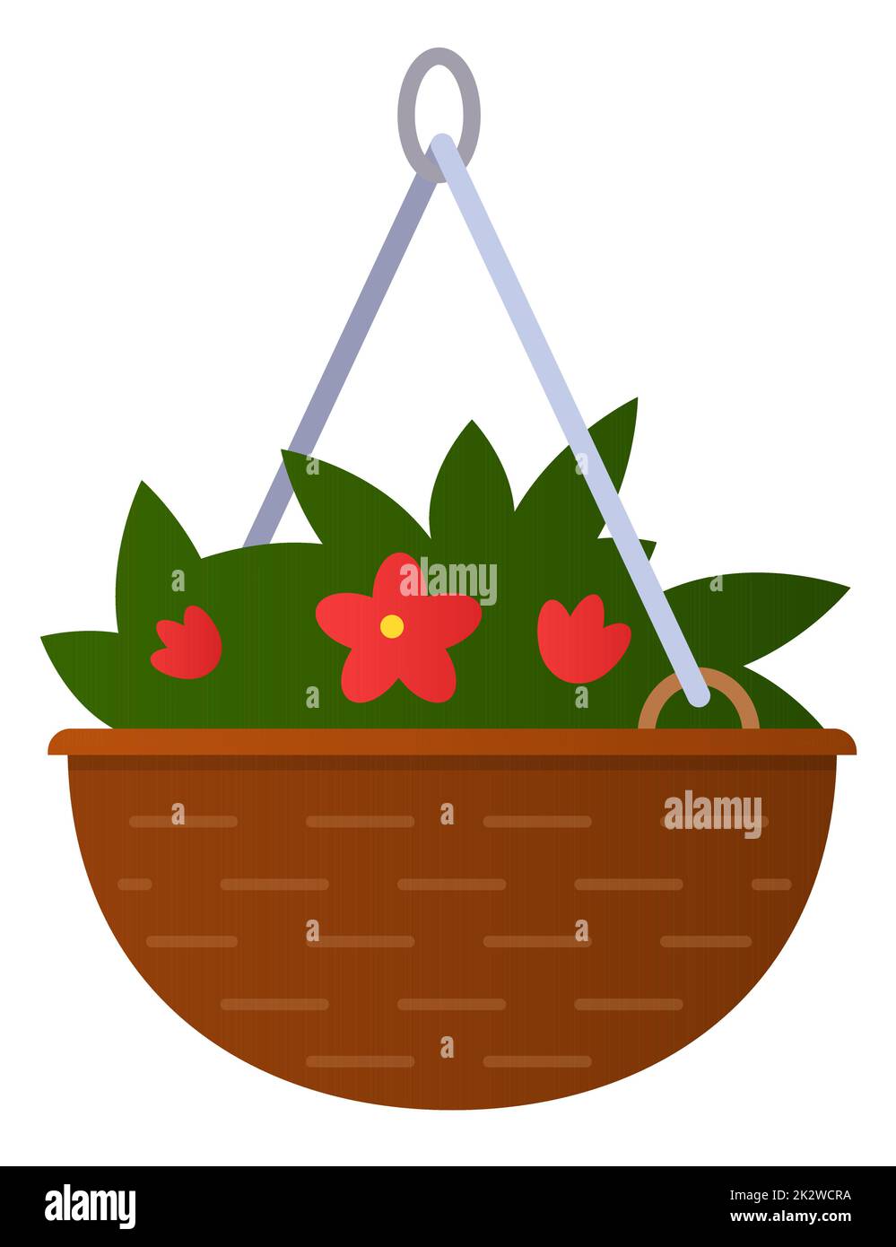 Hanging plant - modern flat design style single isolated image Stock Vector