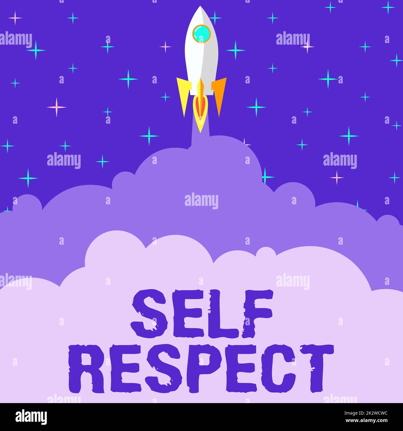 Text caption presenting Self Respect. Business concept Pride and