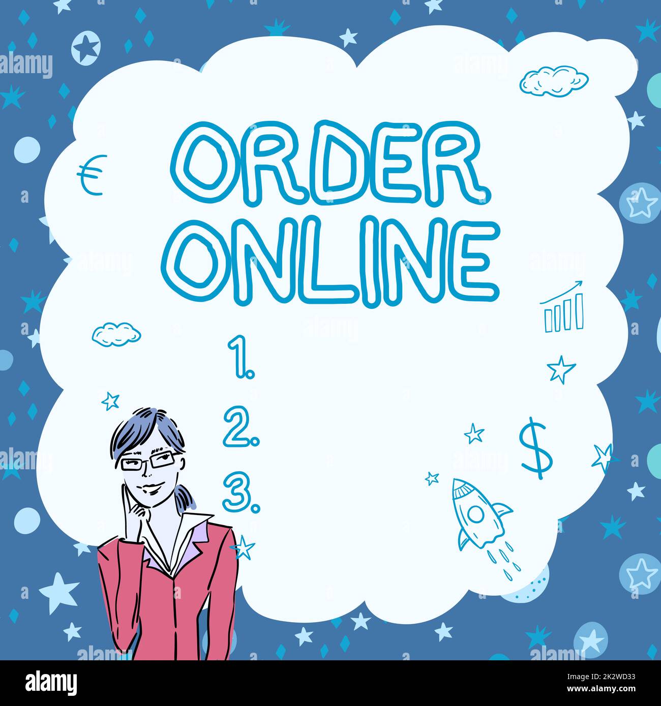 Inspiration showing sign Order Online. Business approach Buying goods and services from the sellers over the internet Illustration Of Lady Thinking Deeply Alone For New Amazing Tactical Ideas. Stock Photo