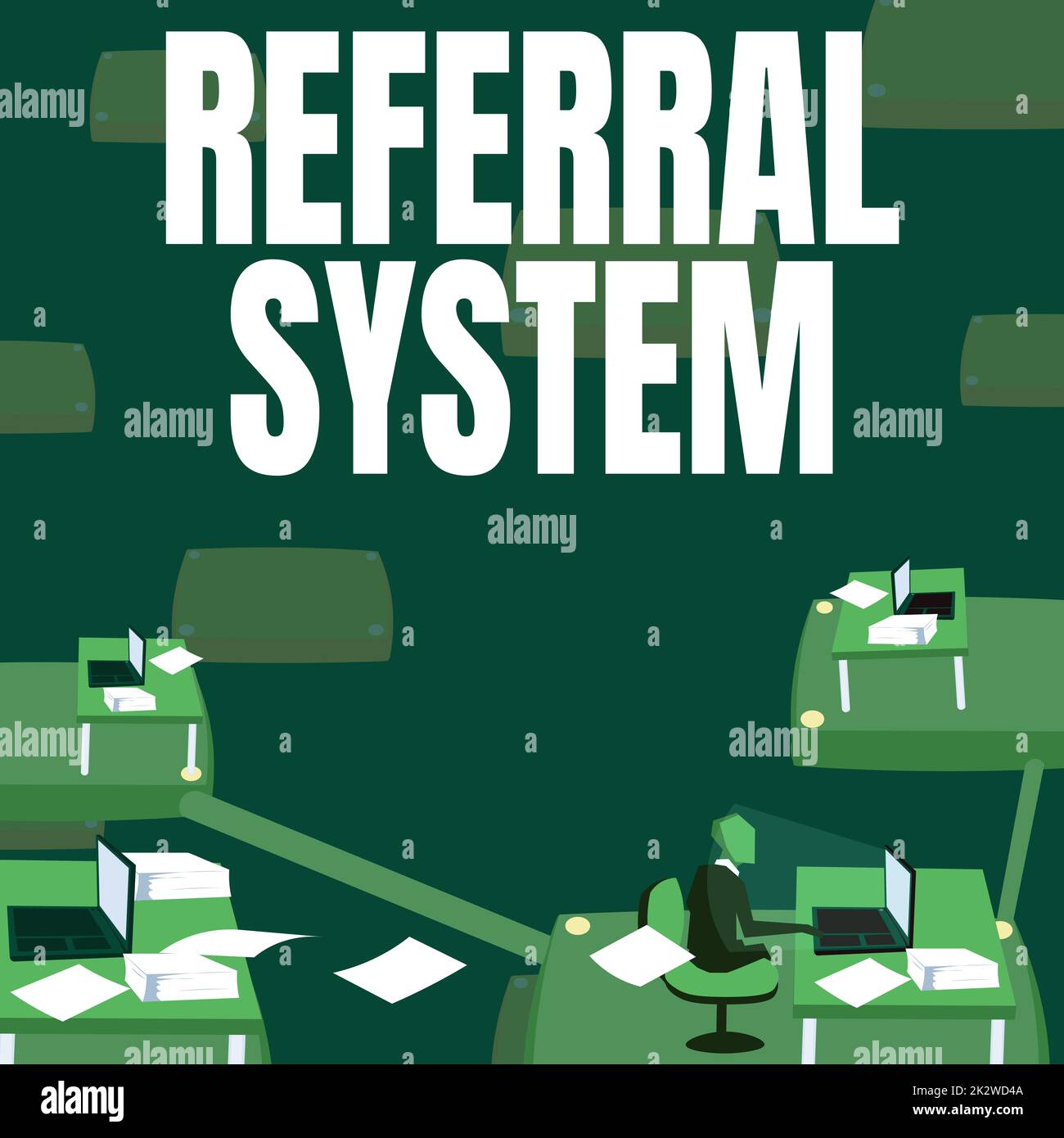 Conceptual caption Referral System. Business idea sending own patient