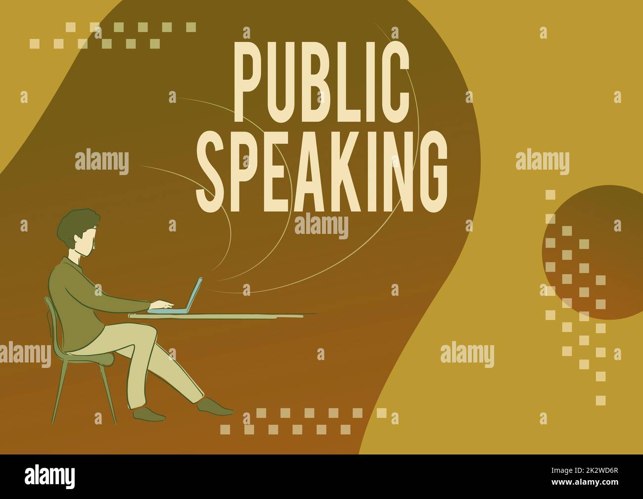 Text caption presenting Public Speaking. Business concept talking