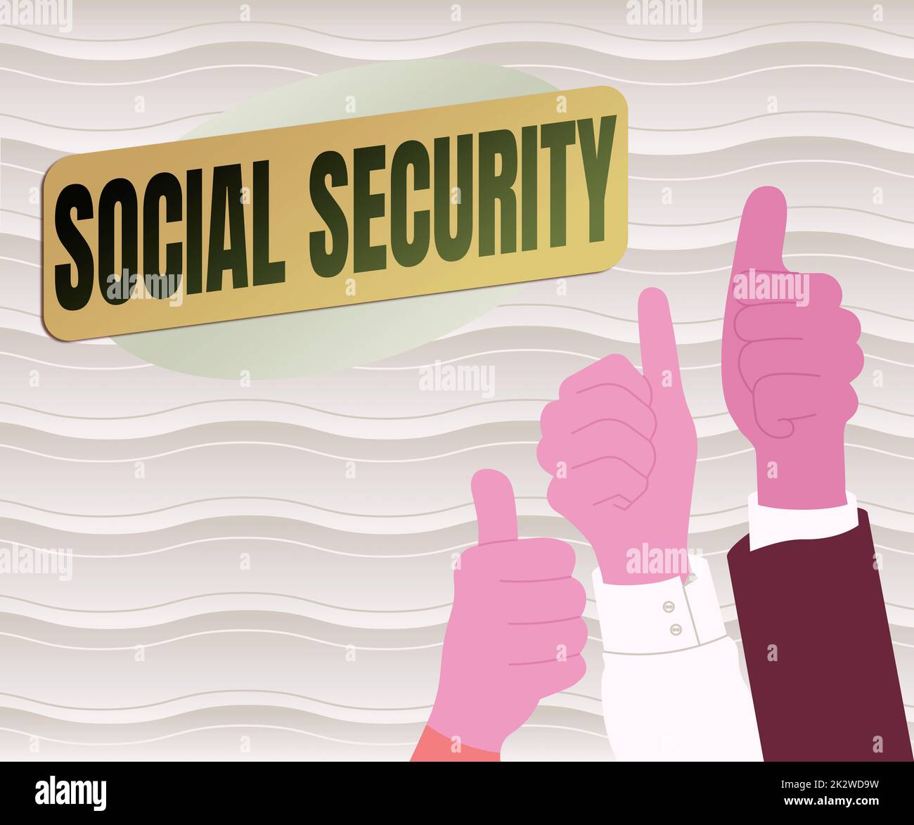 Conceptual display Social Security. Internet Concept assistance from state showing with inadequate or no income Colleagues Congratulating Success Presenting Innovative Combined Effort. Stock Photo