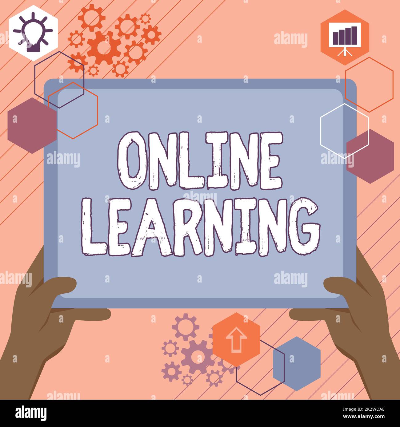 Sign displaying Online Learning. Word for Larning with the assistance