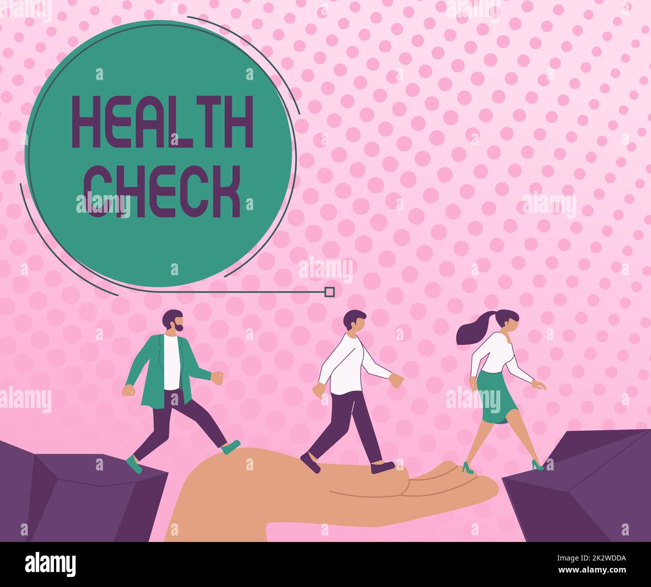 Text showing inspiration Health Check. Business showcase Medical Examination Wellness and general state Inspection Arrows Guiding Two Collaborating Colleagues Towards Better Financial Plan Stock Photo