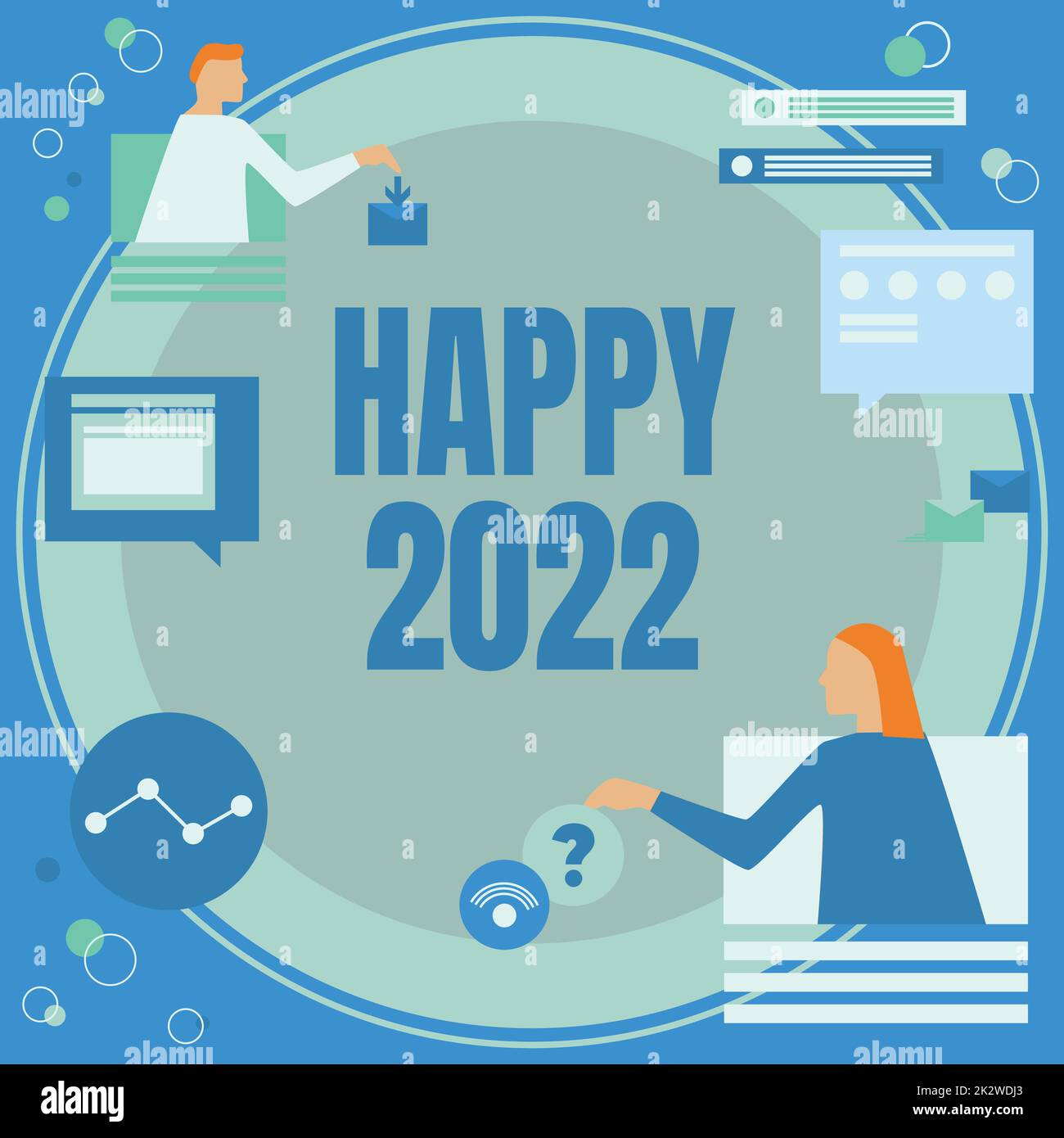 Text sign showing Happy 2022. Internet Concept time or day at which a ...