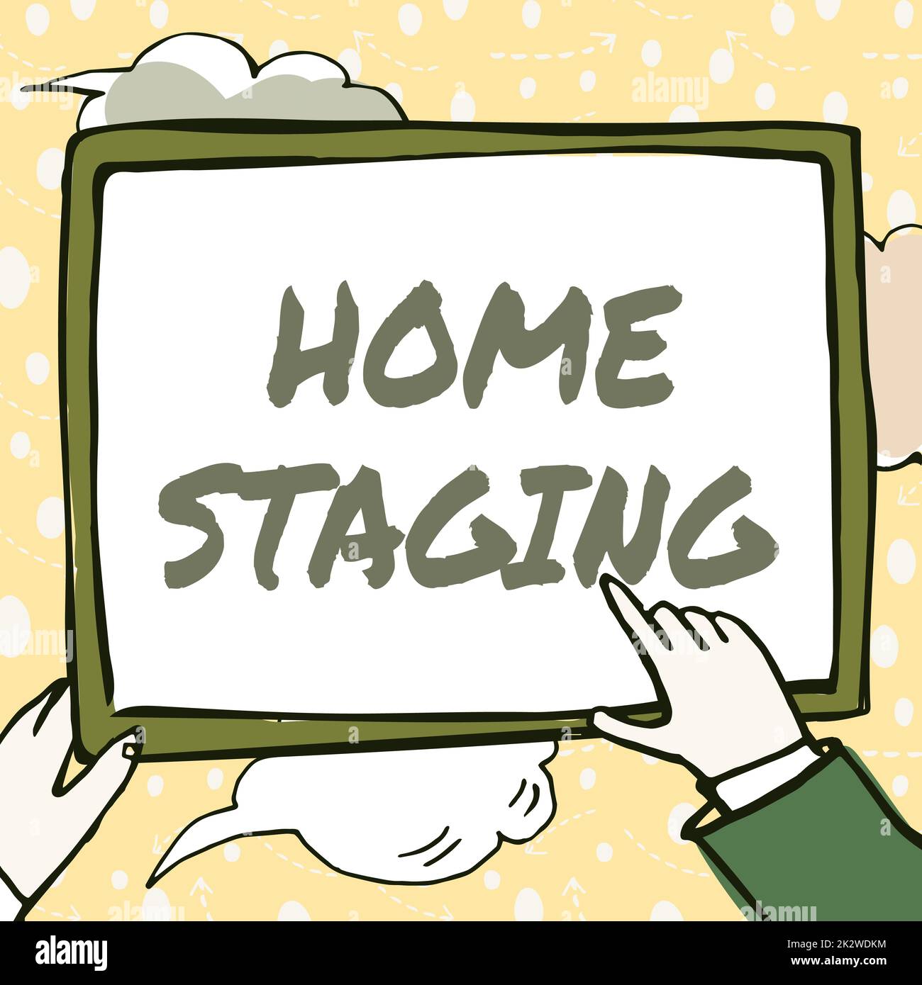 Staging Sign Example Inspiration showing sign Home Staging. Internet Concept Act of ...