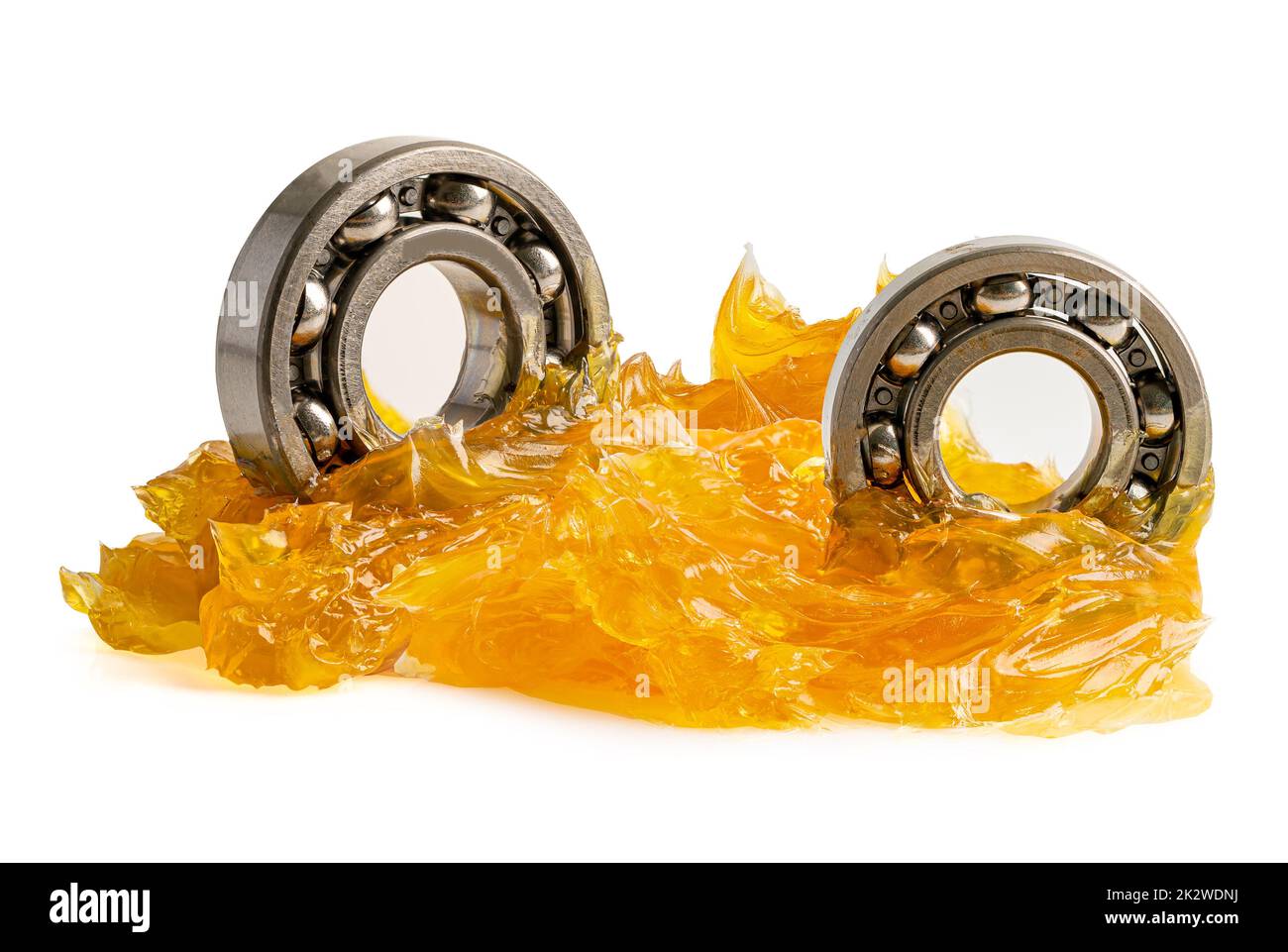Ball bearing stainless with grease lithium machinery lubrication for automotive and industrial  isolated on white background Stock Photo