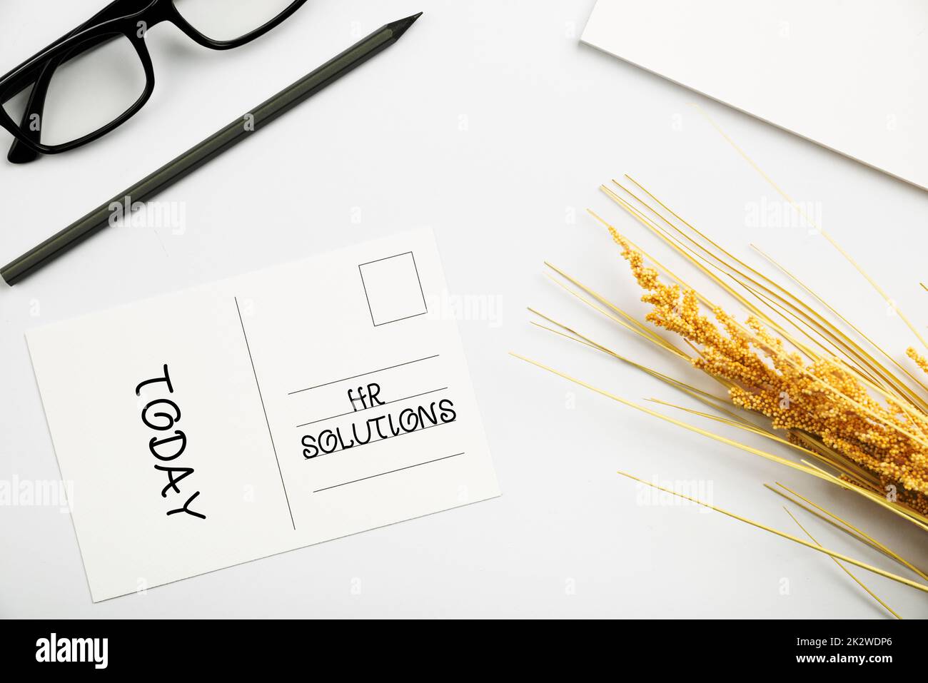 Sign displaying Hr Solutions. Word Written on Outsourced Human resources consultancy and support Experts Flashy School Office Supplies, Teaching Learning Collections, Writing Tools Stock Photo