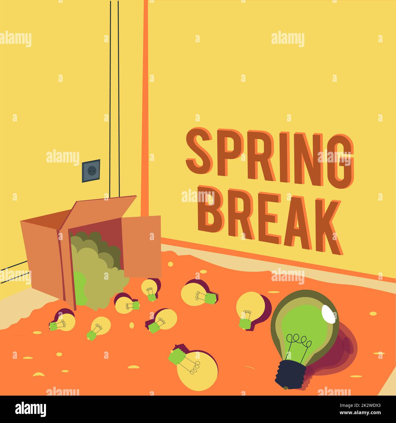 Text sign showing Spring Break. Concept meaning Vacation period at