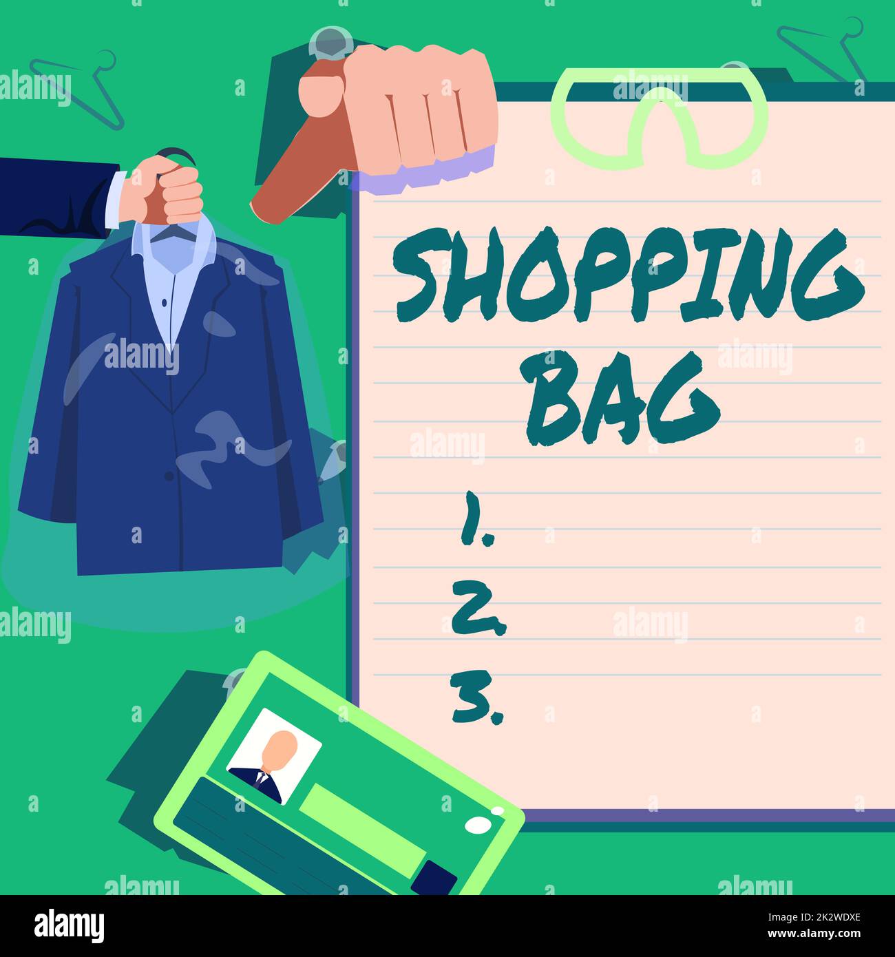 Text showing inspiration Shopping Bag. Business concept Containers for carrying personal possessions or purchases Hands Holding Uniform Showing New Open Career Opportunities. Stock Photo