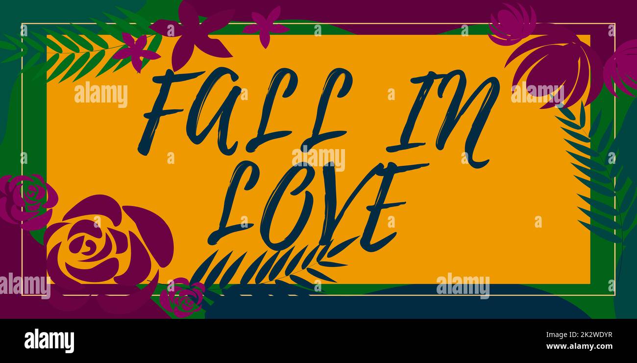 Text showing inspiration FALL IN LOVE. Concept meaning Charmed or ...