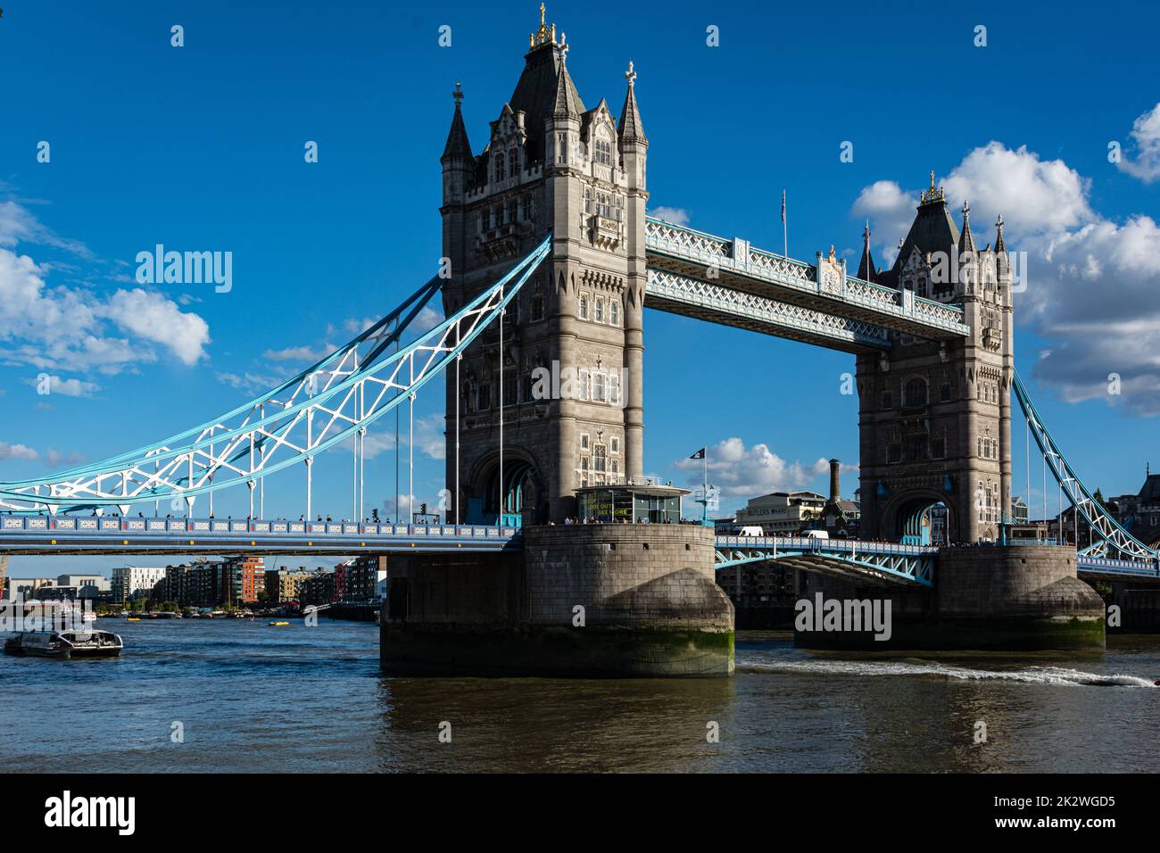 London,England,United Kingdom - August 24, 2022 : View of the Tower Bridge over River Thames Stock Photo