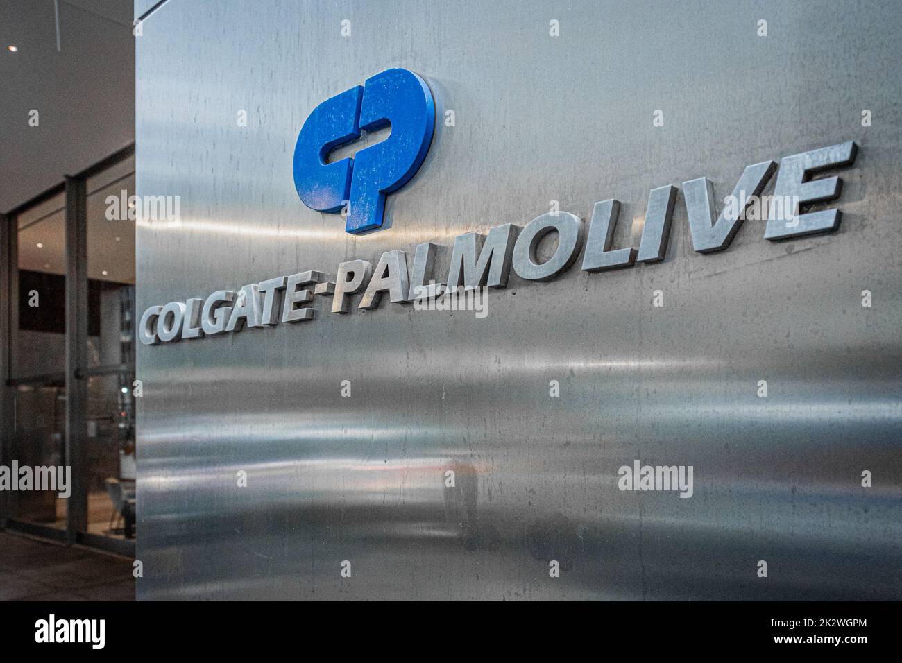 Marquee at the main entrance to the Cplgate Palmolive Headquarters ...