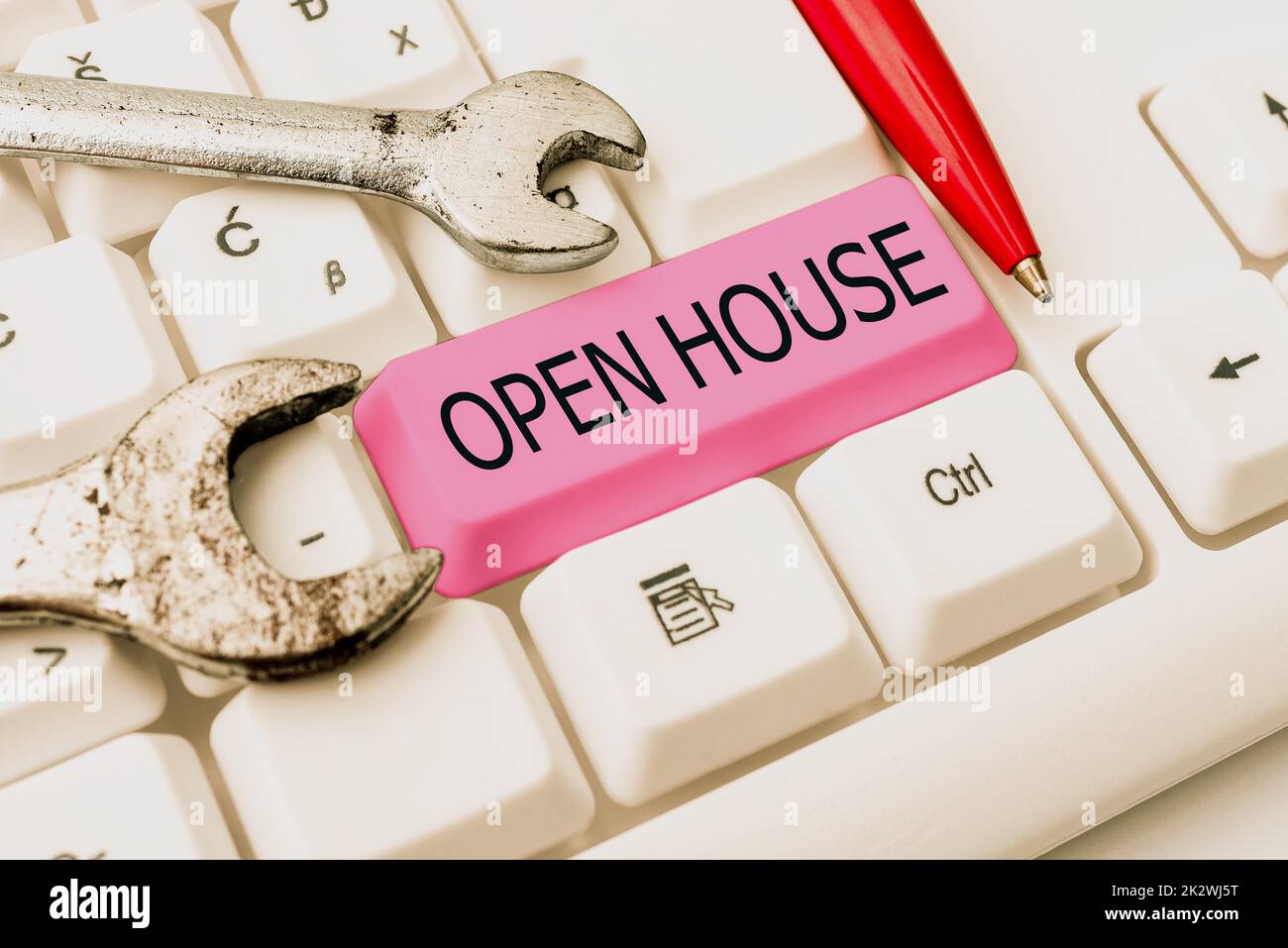 Handwriting text Open House. Conceptual photo you can come whatever whenever want Make yourself at home -48634 Stock Photo