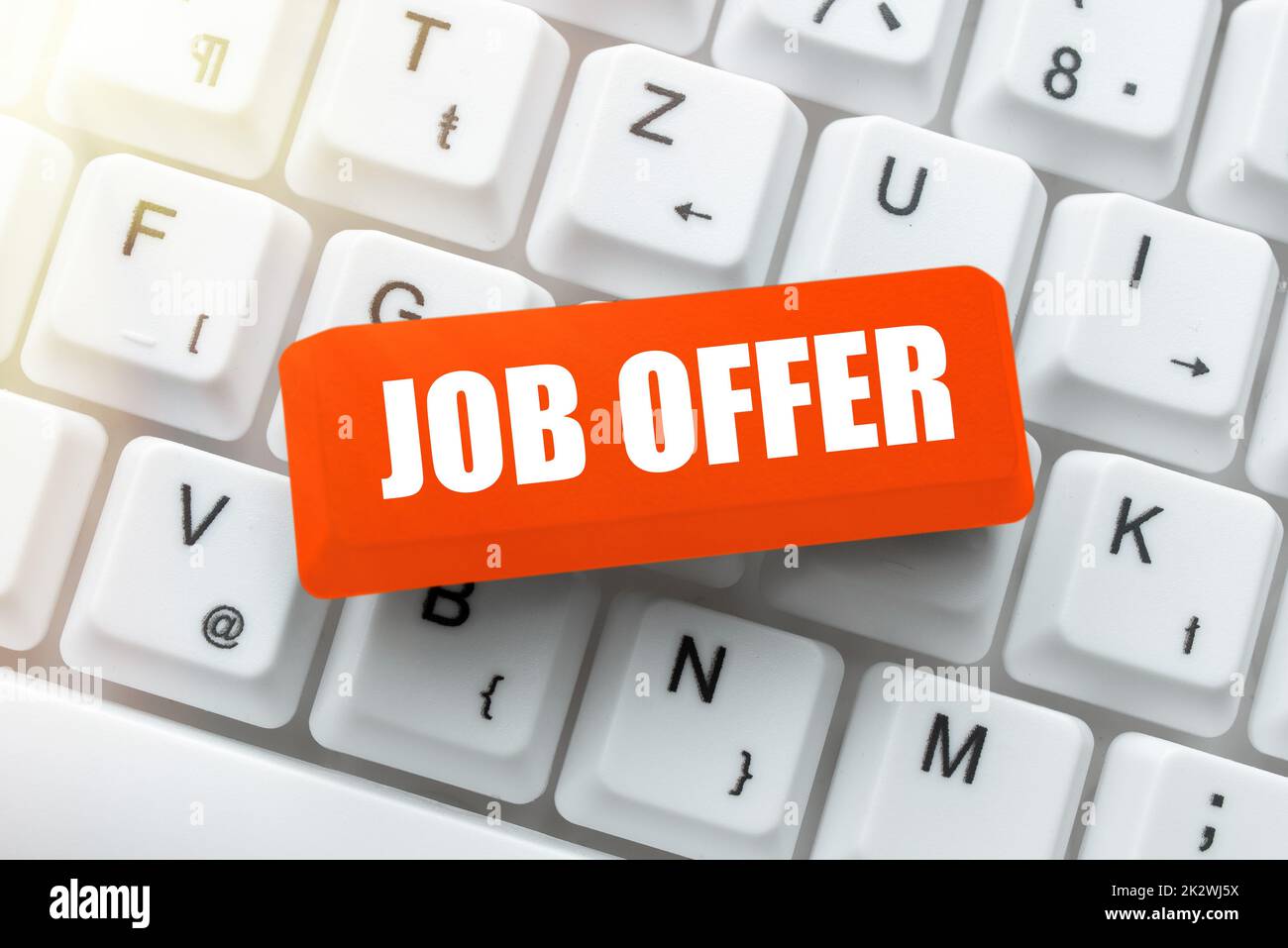 Text caption presenting Job Offer. Business idea A peron or company that gives opurtunity for one s is employment -47942 Stock Photo