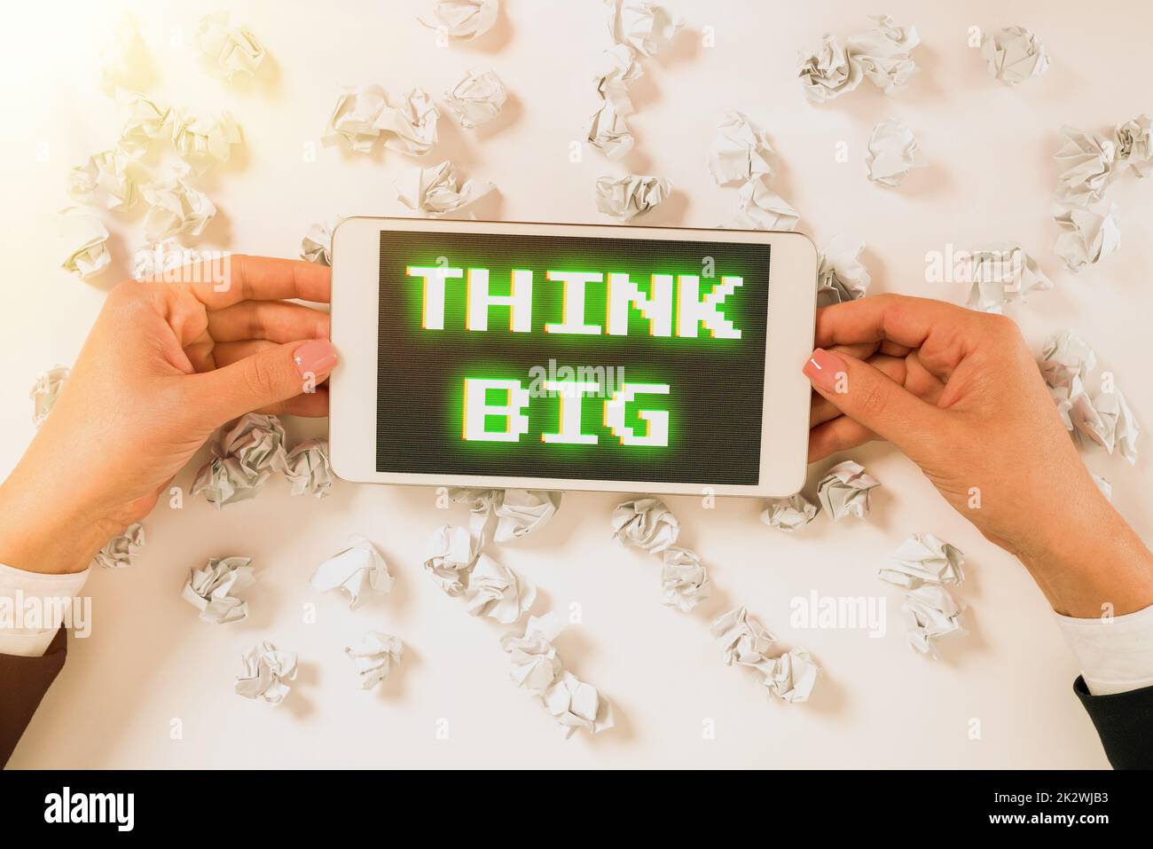 Text sign showing Think Big. Concept To plan for something