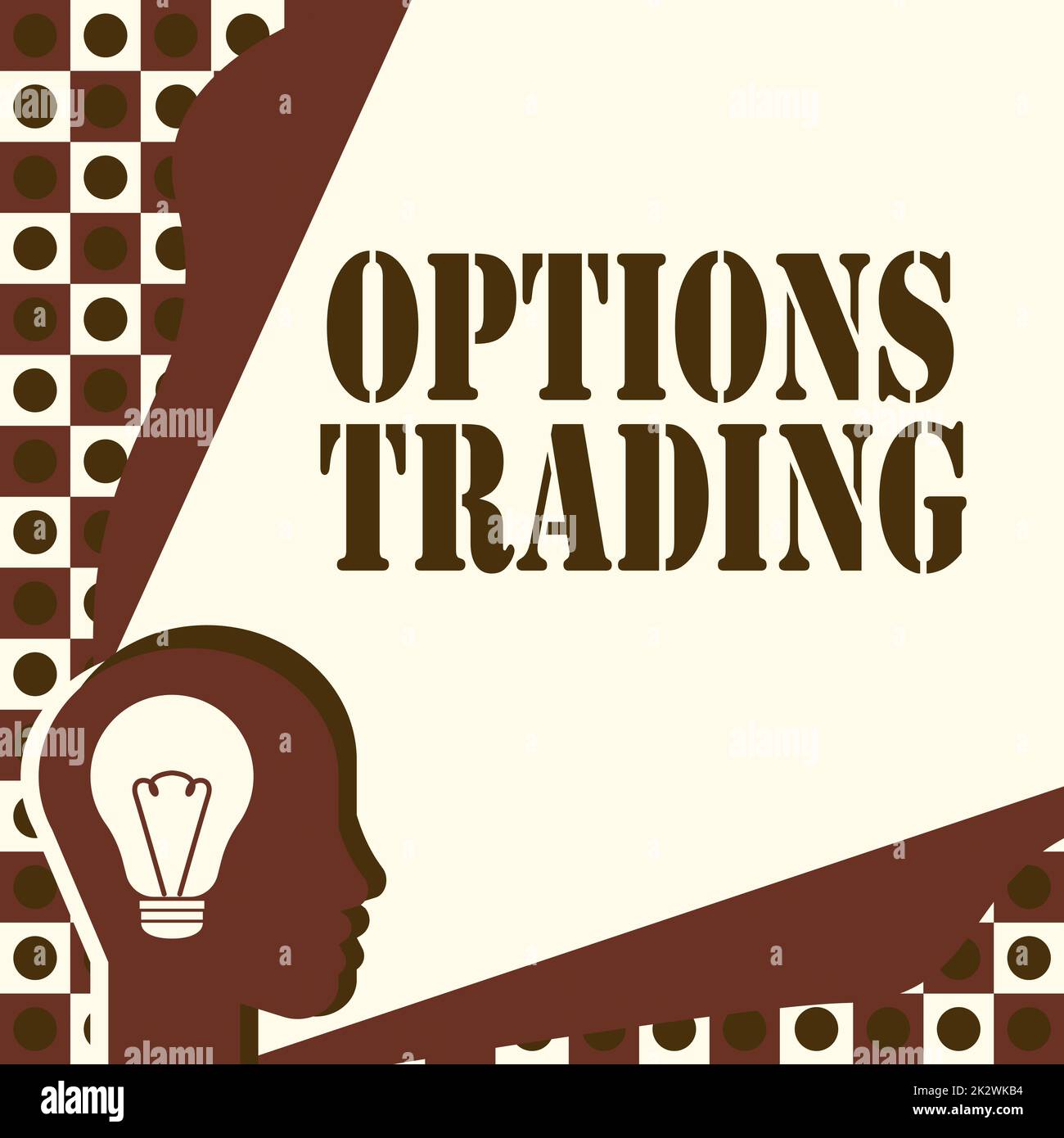 Conceptual display Options Trading. Conceptual photo Different options to make goods or services spread worldwide Head With Illuminated Light Bulb With Showing Technology Ideas. Stock Photo