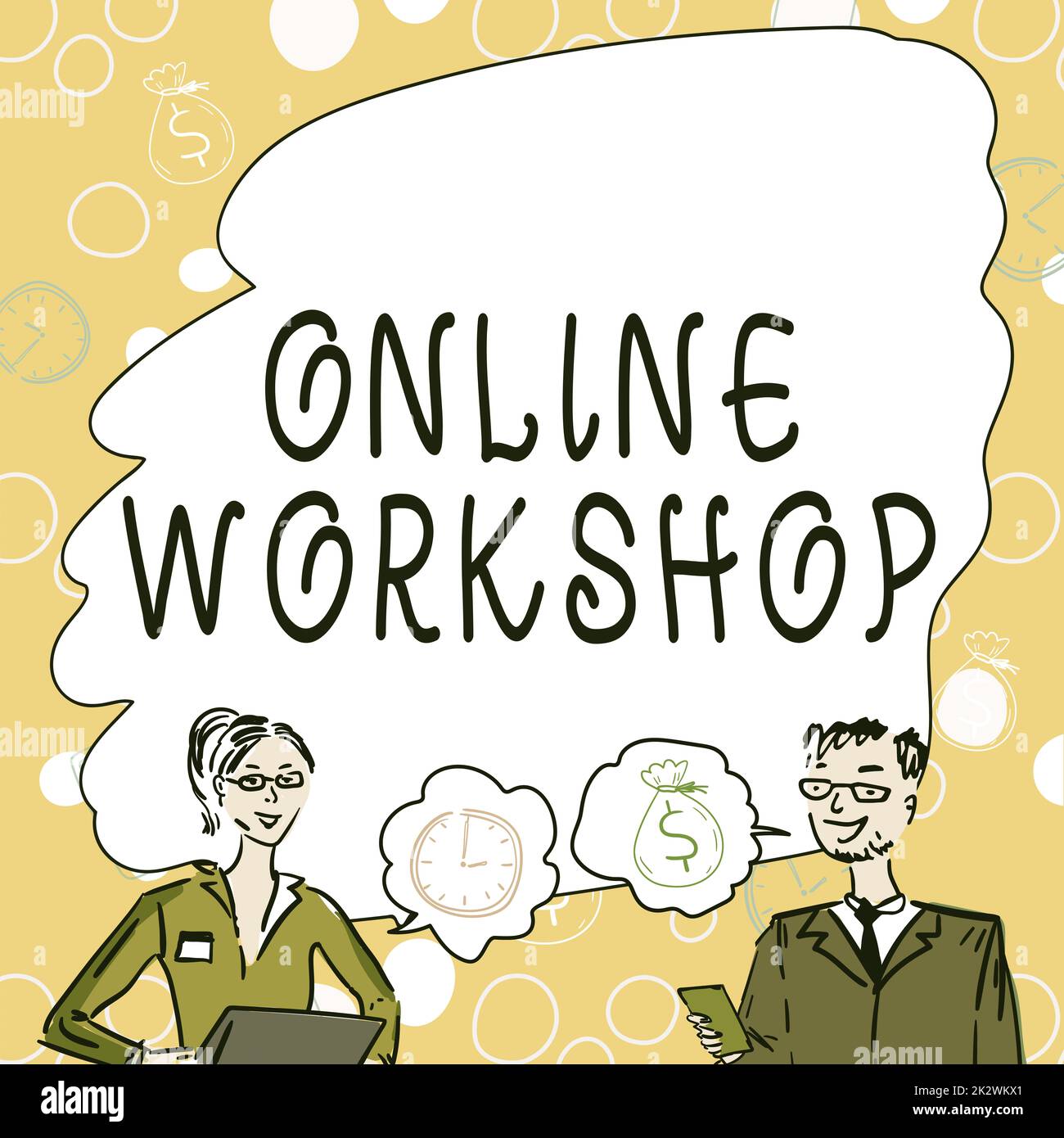 Text showing inspiration Online Workshop. Business overview shows of