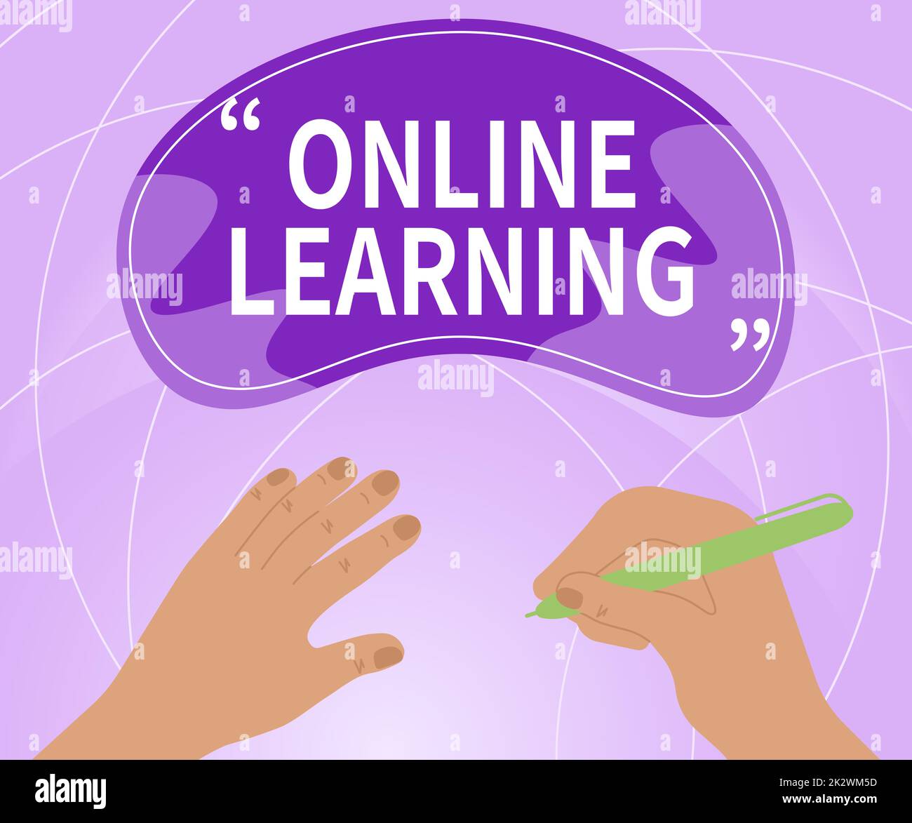 Handwriting text Online Learning. Business approach Larning with the assistance of the Internet and a computer Hands Using Pencil Strategizing Newest Innovative Creative Goal Plans. Stock Photo