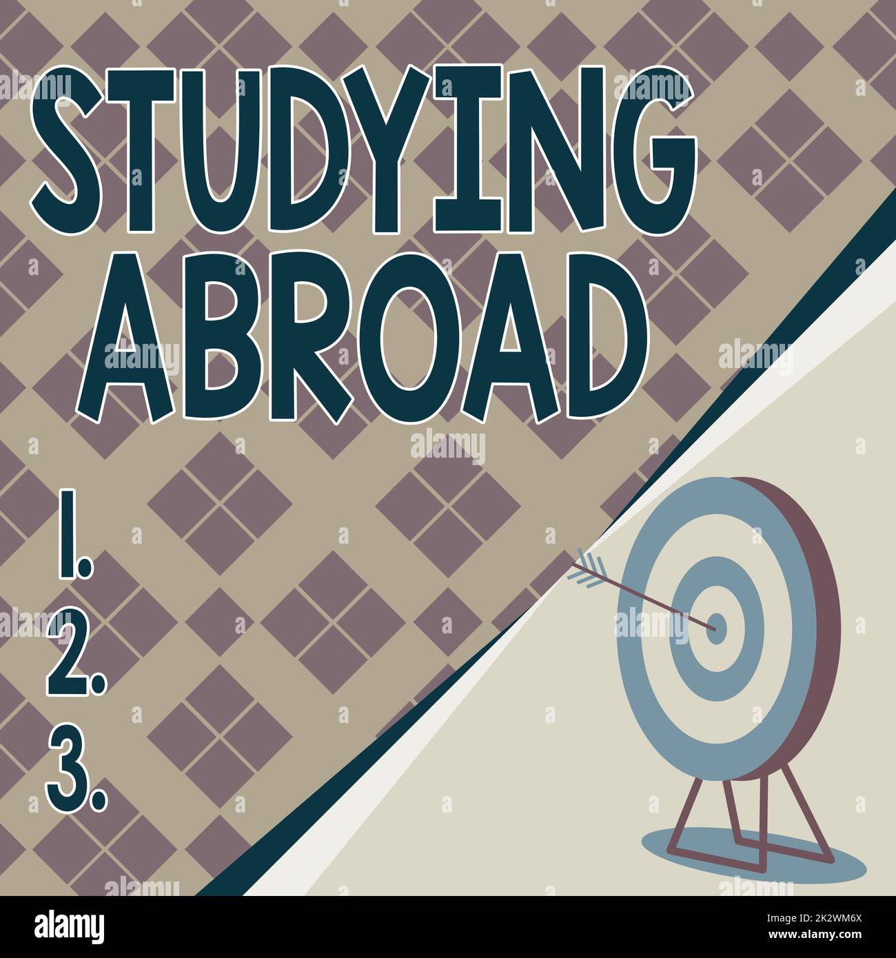 Text caption presenting Studying Abroad. Conceptual photo learn outside of home in foreign country Travelling Target With Bullseye Representing Successfully Completed Project. Stock Photo