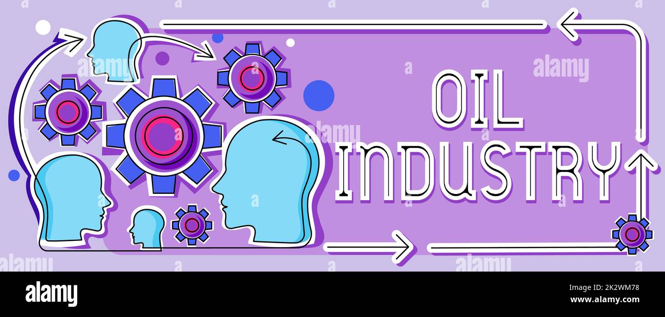 Text caption presenting Oil Industry. Concept Exploration