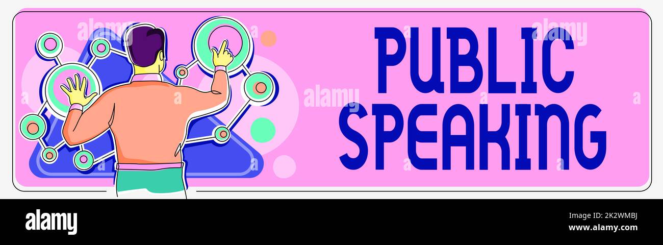 Writing displaying text Public Speaking. Business idea talking showing ...