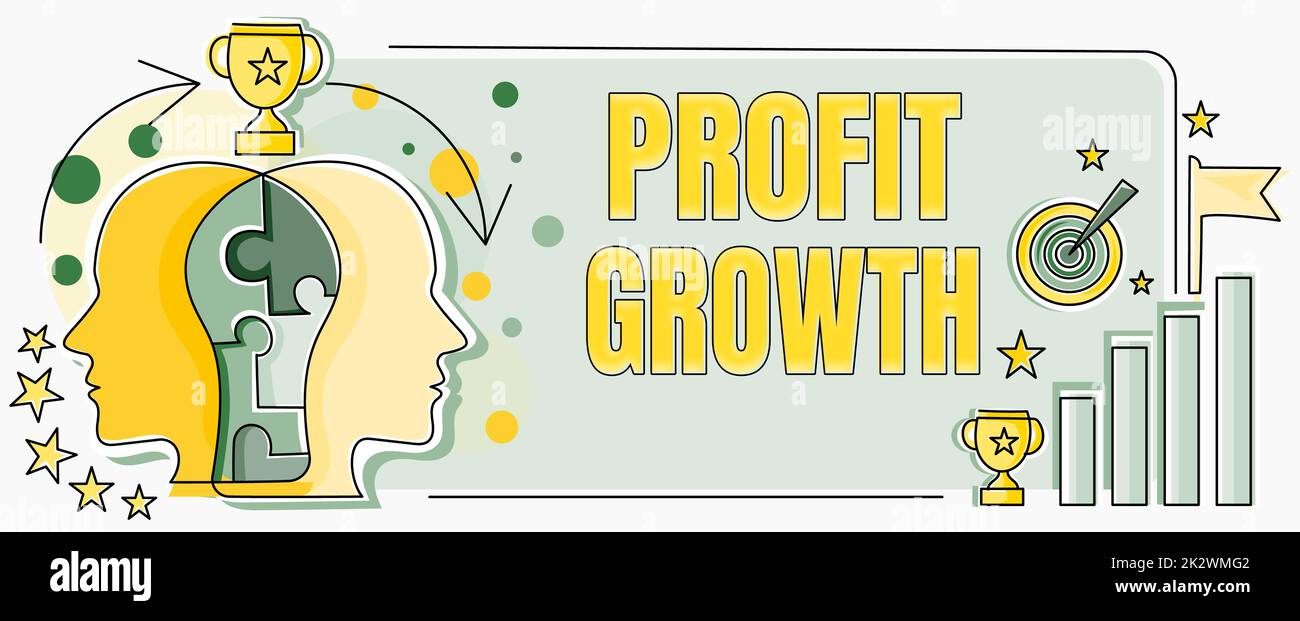 Text sign showing Profit Growth. Business showcase Objectives Interrelation of Overall Sales Market Shares Hands Shaking Signing Contract Unlocking New Futuristic Technologies. Stock Photo