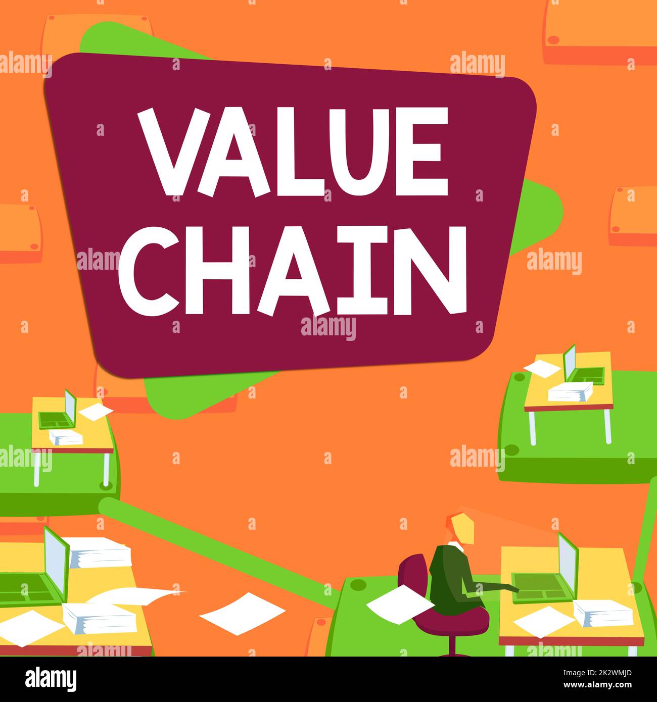 Text sign showing Value Chain. Concept meaning Business manufacturing