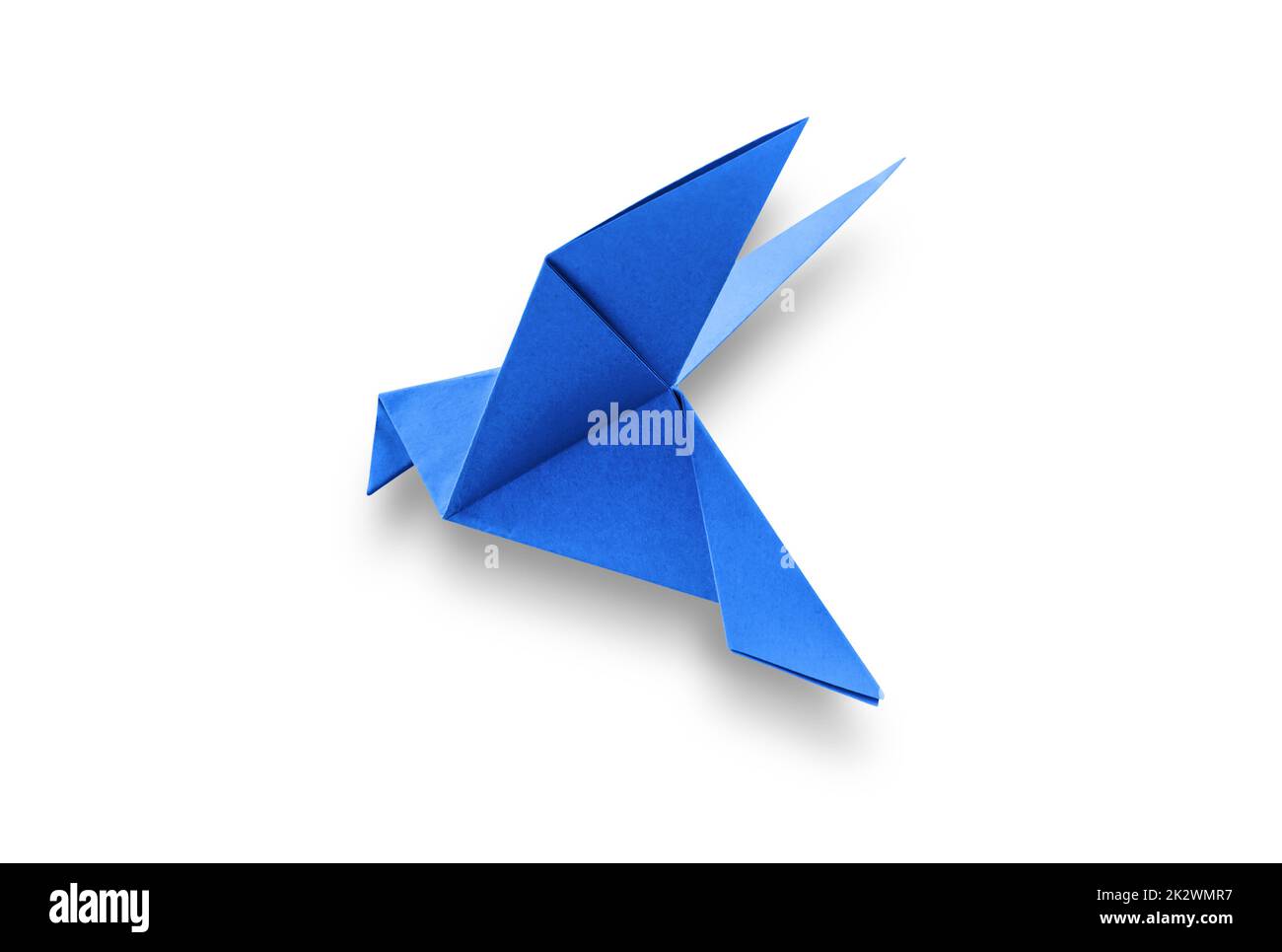 Blue paper dove origami isolated on a white background Stock Photo - Alamy