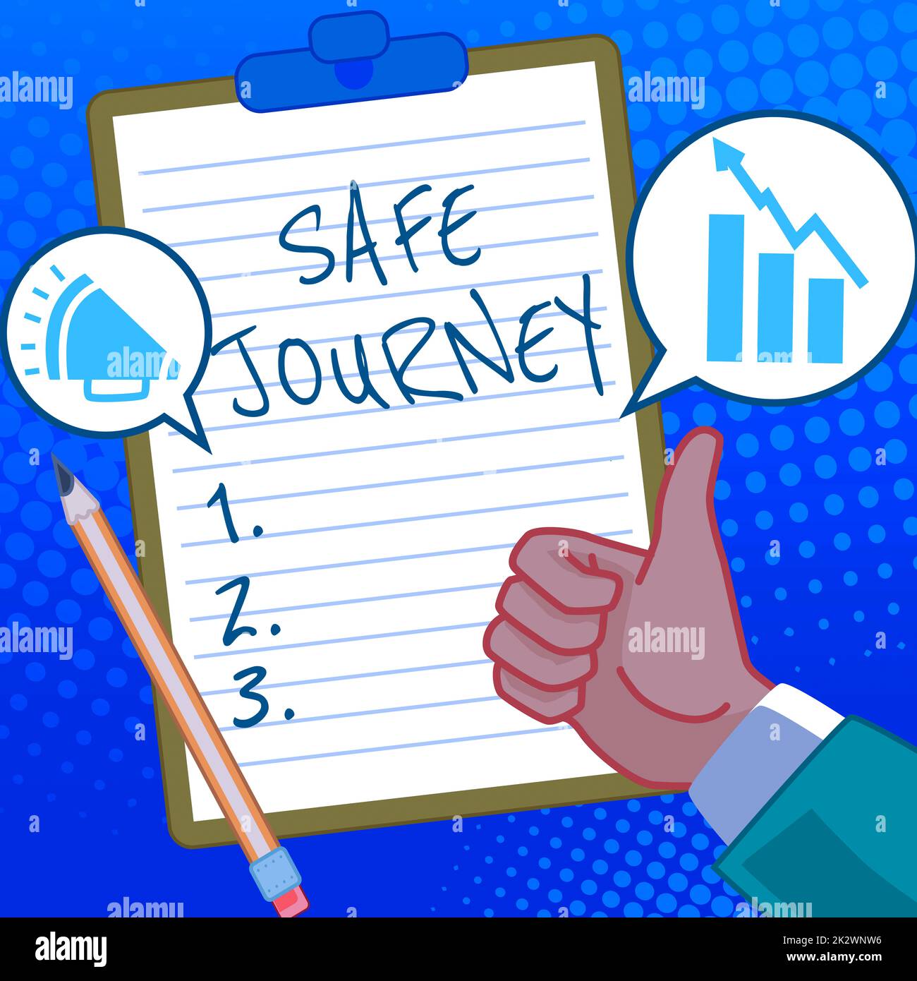 Text caption presenting Safe Journey. Business idea Blessing Bid