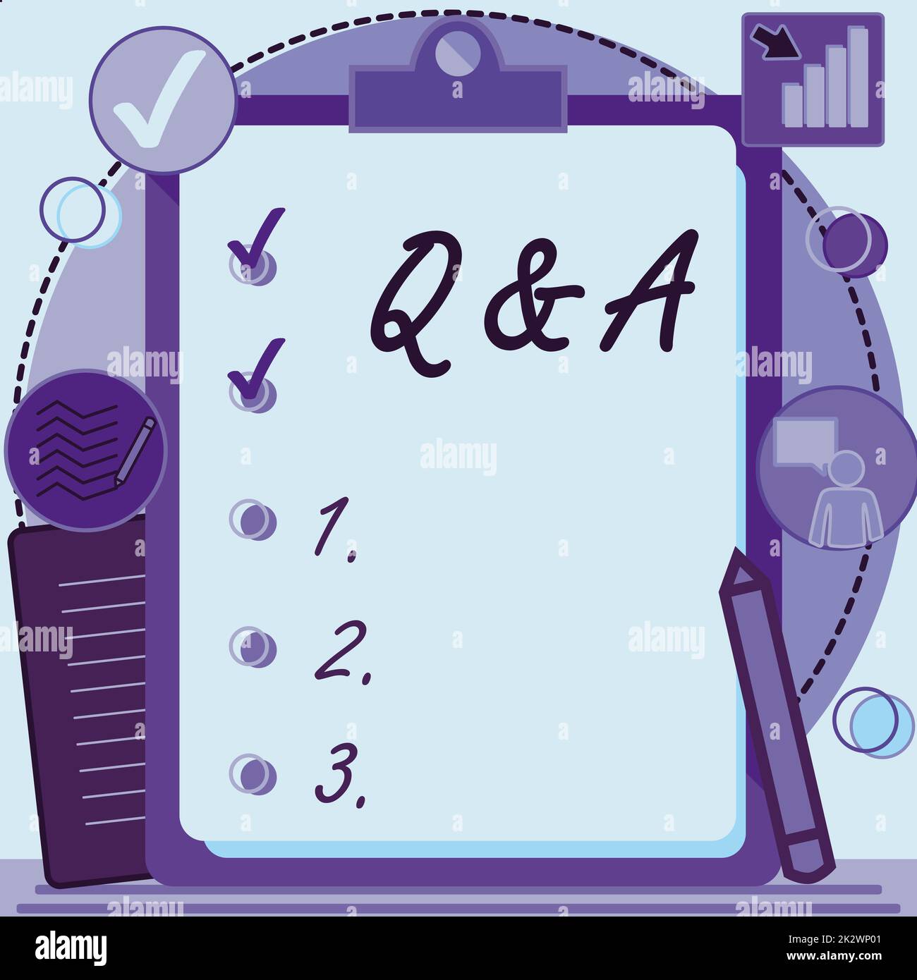 Sign displaying Q And A. Concept meaning defined as questions being asked and answers Clipboard