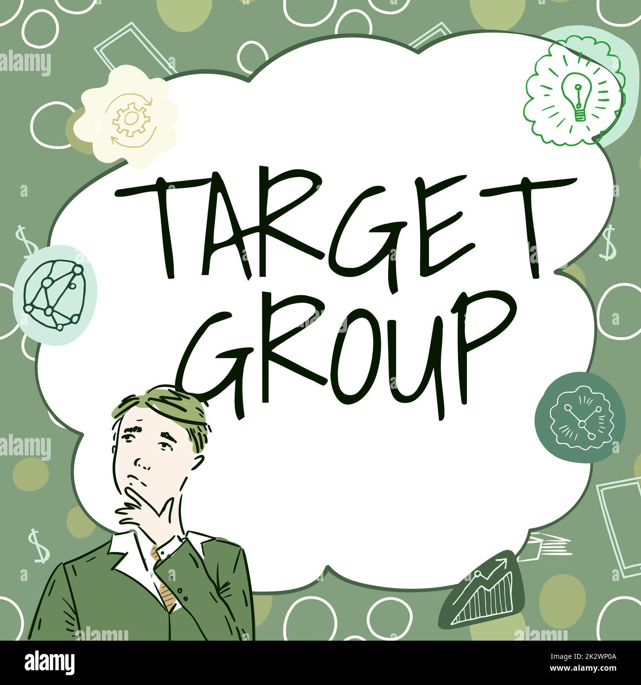 Sign displaying Target Group, Business overview Particular showing that an advertisement intended to reach to Businessman Innovative Thinking Leading Stock Photo