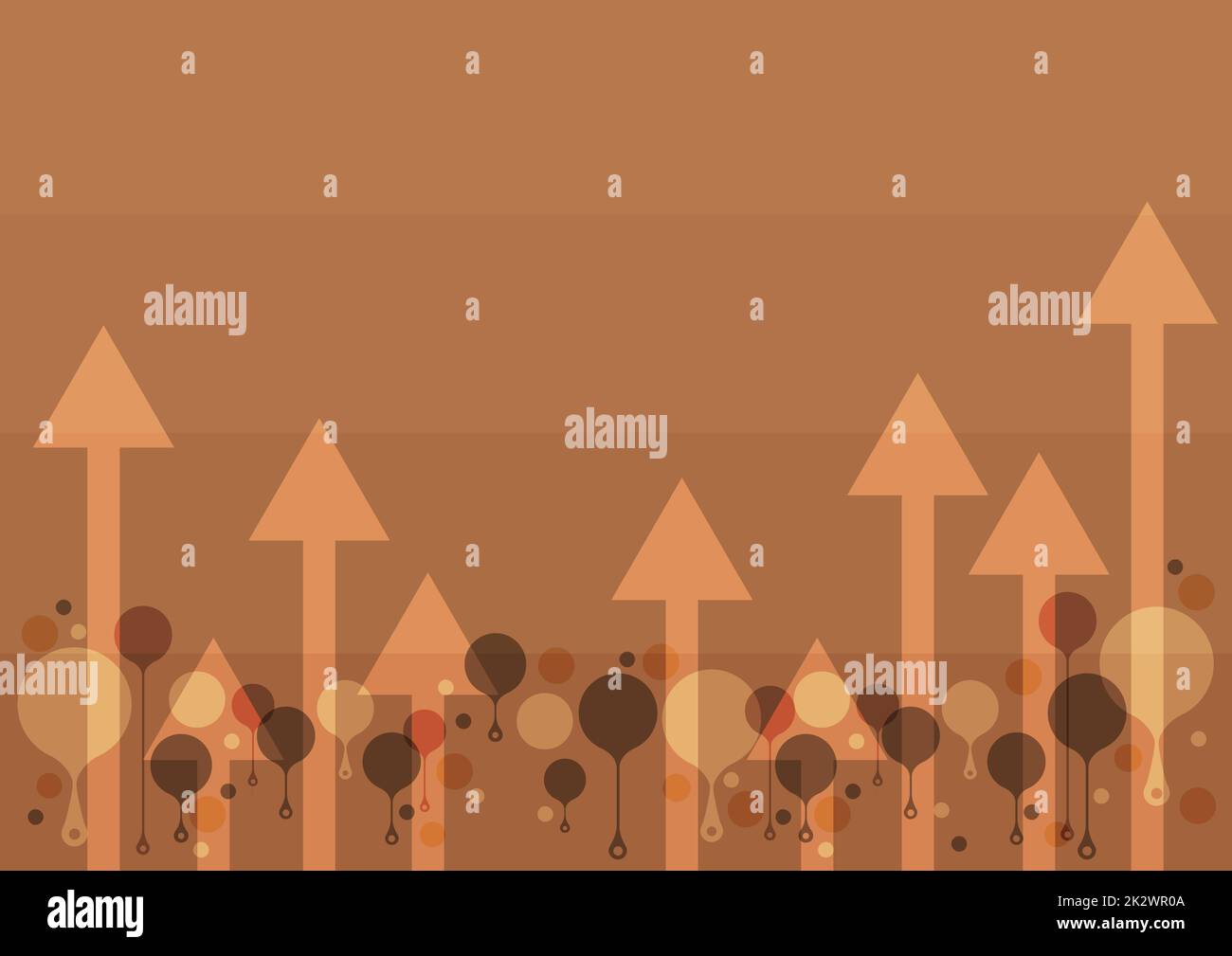 Illustration Of A Long Arrows Floating Smoothly Towards The Sky High. Large Lengthy Pointer