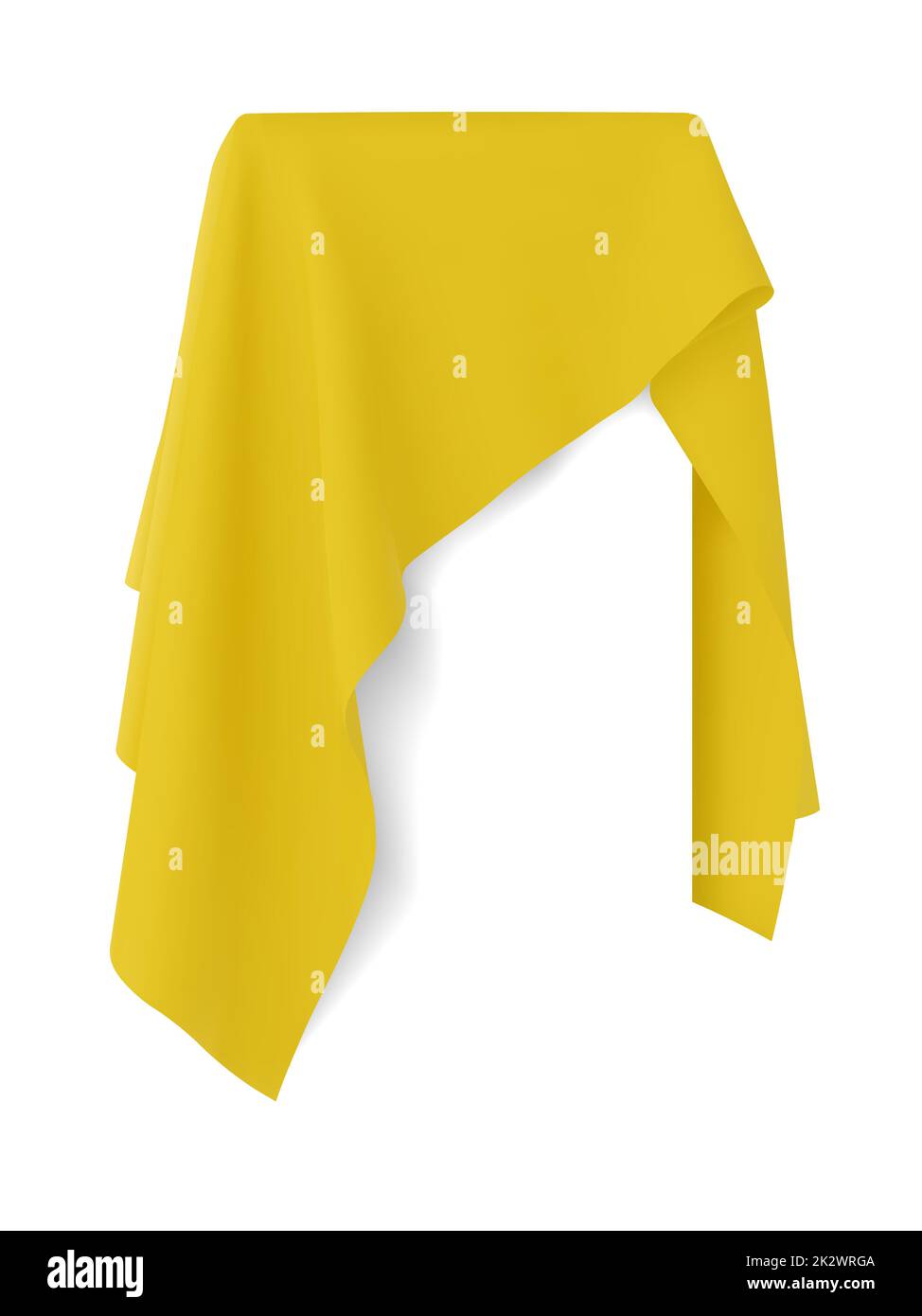 Yellow fabric covering a blank template vector illustration stock photo