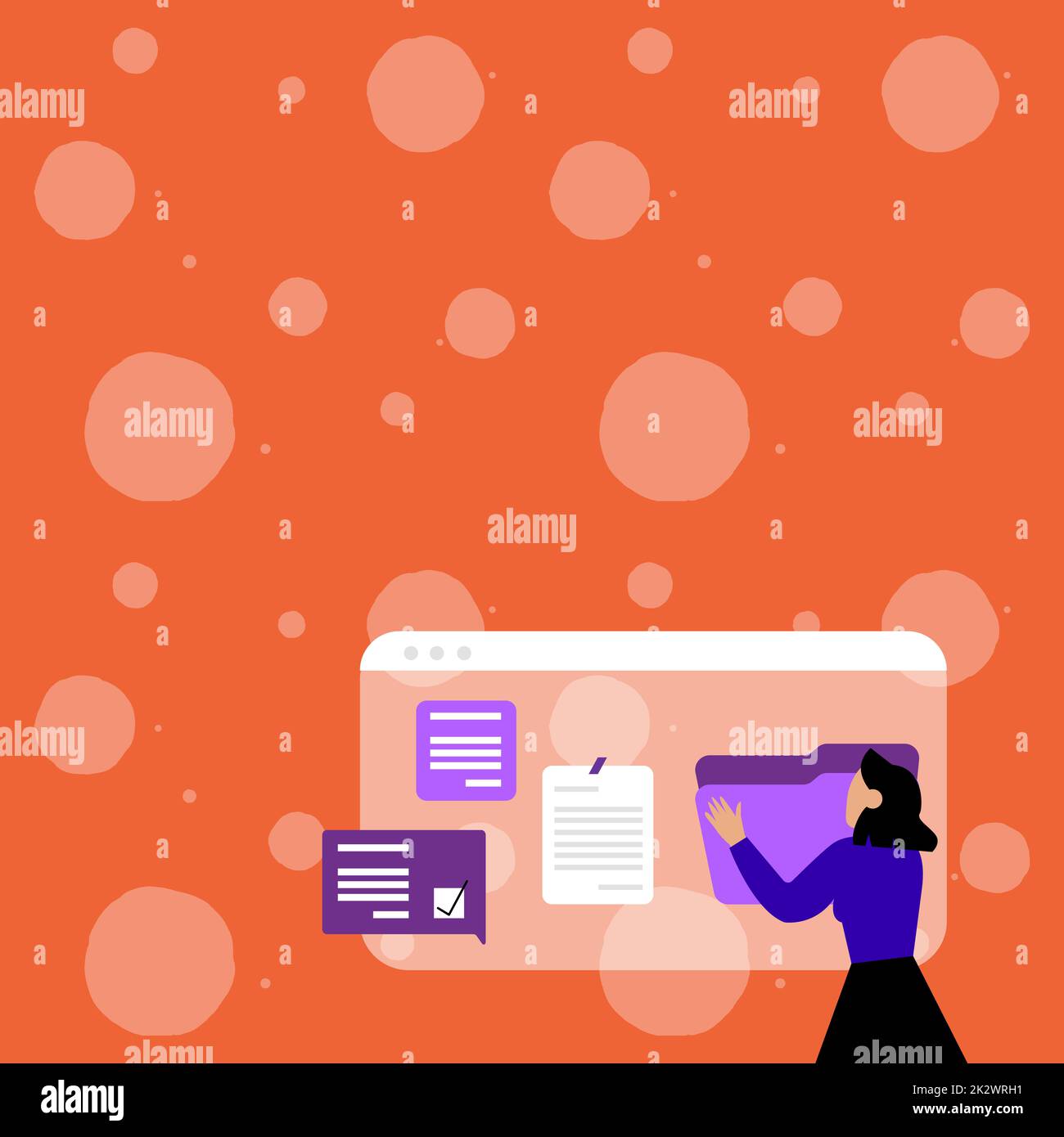 Woman Arranging Browser History, Editing Organizing Online Files, Spreading Cyber Business