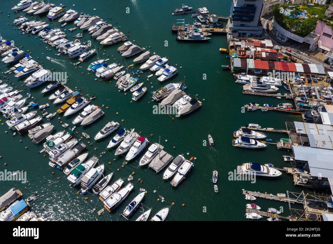 Ap Lei Chau, Hong Kong 24 August 2021 Top down view of Hong Kong